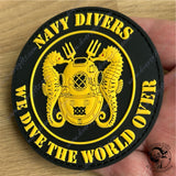 ‘Navy Divers - We Dive The World Over’    Rubber Velcro Patch