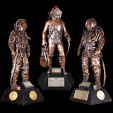 The Final Editions – No.300 of 300 Matched Triplet of Bronze Statuettes: MkV Monument, Military Diver Memorial and Deepwater Diving Monument - Divers Gifts