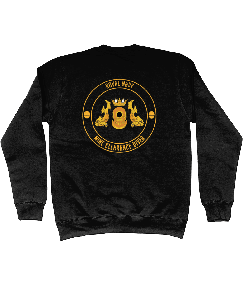 10 - Sweatshirt  - CD Crest with Mines - (Printed Front and Back) - Divers Gifts