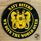 ‘Navy Divers - We Dive The World Over’    Rubber Velcro Patch