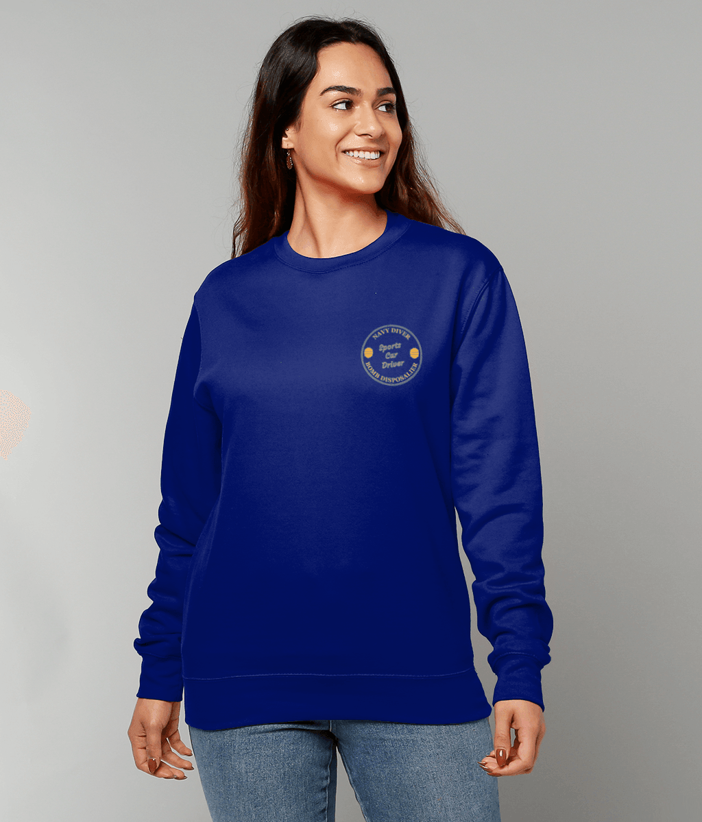 06 - Sweatshirt - Navy Diver - (Printed Front and Back) - Divers Gifts