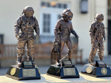 The Final Editions – No.300 of 300 Matched Triplet of Bronze Statuettes: MkV Monument, Military Diver Memorial and Deepwater Diving Monument - Divers Gifts