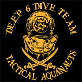 Deep 6 Dive Team - (01) (Printed Front and Back) Long Sleeve Neoteric™ Sportswear T-Shirt