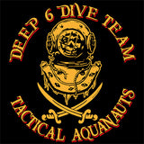 Deep 6 Dive Team - (02) (Printed Front and Back) Long Sleeve Neoteric™ Sportswear T-Shirt