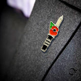 Diver's Knife Poppy Lapel Pin Remembrance Badge