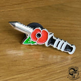 Diver's Knife Poppy Lapel Pin Remembrance Badge