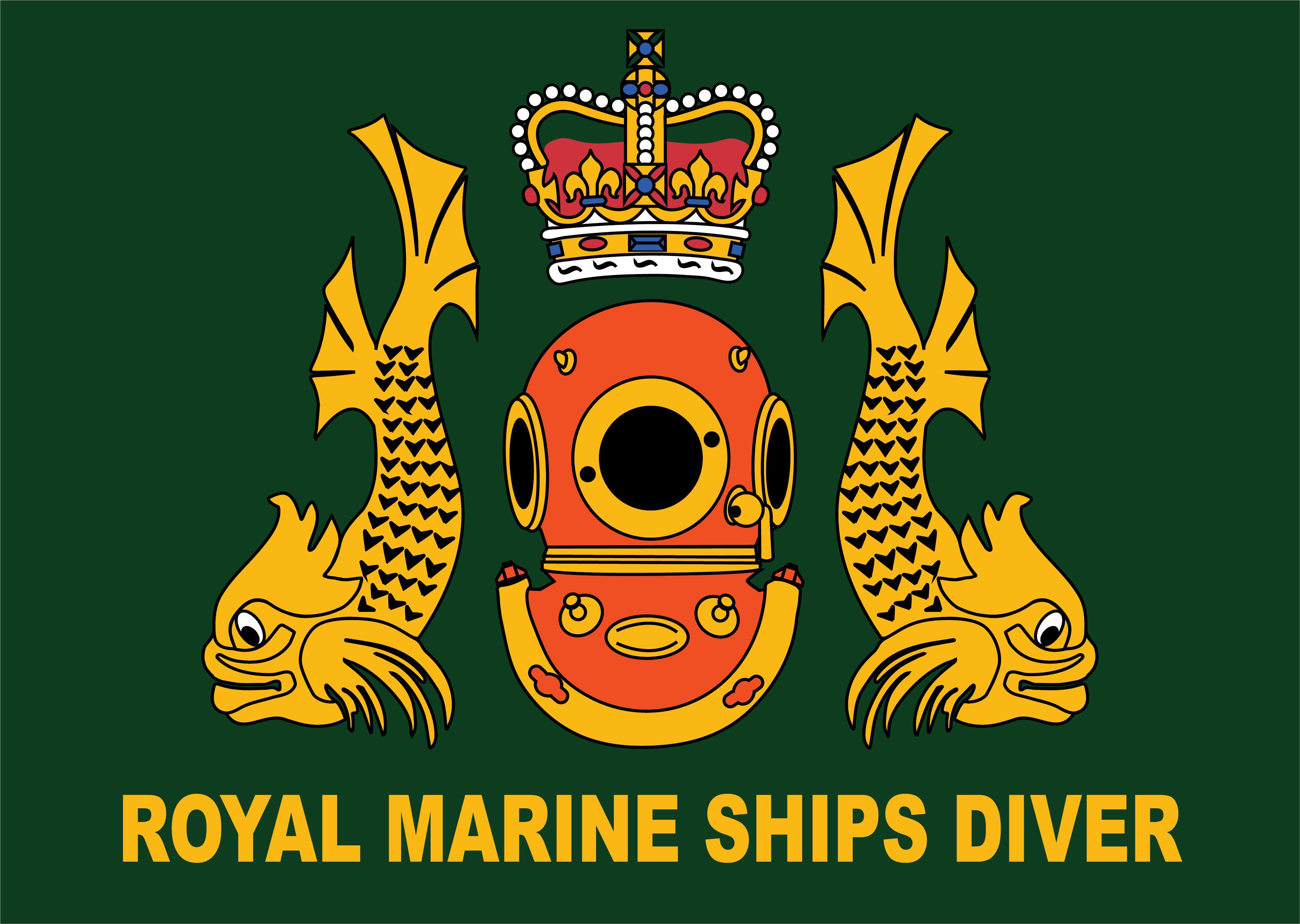 Royal Marine Ships Diver - Embroidered T-Shirt - Divers Gifts