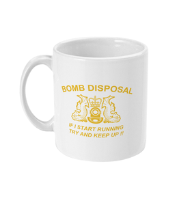 11oz Mug - Try and Keep Up - Yellow Text - Divers Gifts