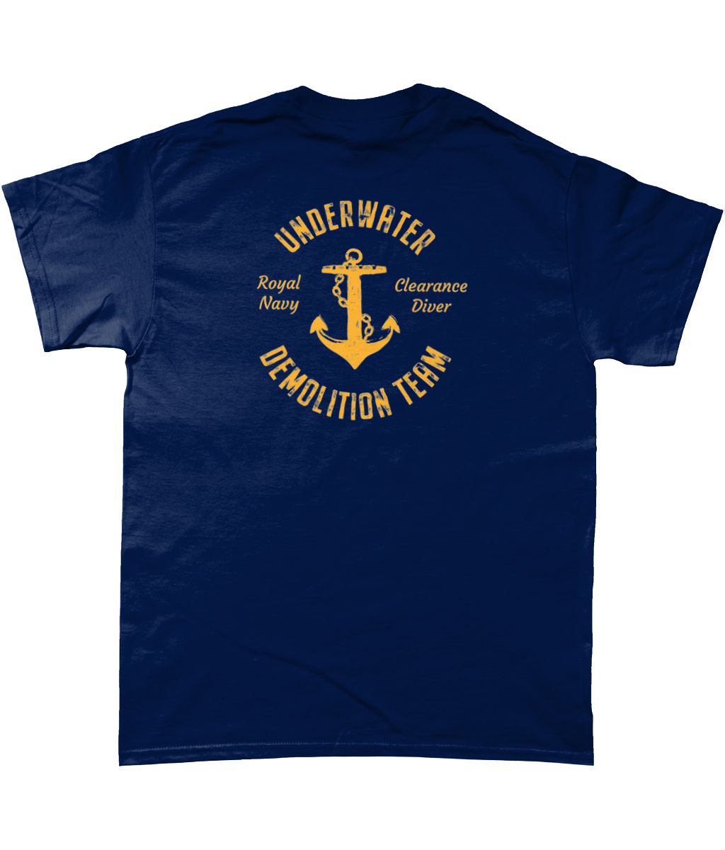 17 - UDT T-Shirt - Anchor Design (Printed Front and Back) - Divers Gifts