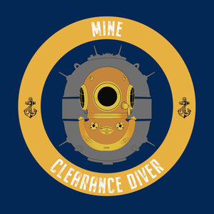 Mine Clearance Diver with Mine - T-Shirt (Printed Front and Back) - Divers Gifts