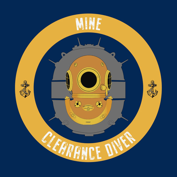 Mine Clearance Diver with Mine - T-Shirt (Printed Front and Back) - Divers Gifts