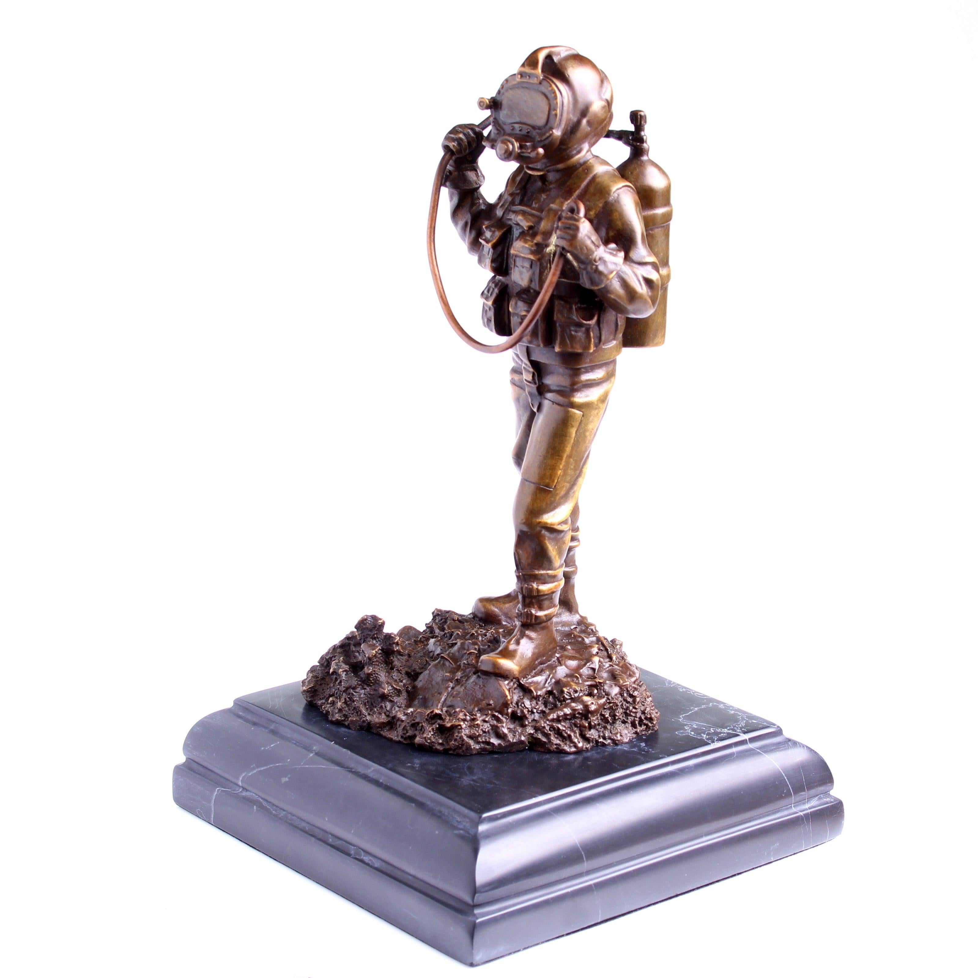 Kirby Morgan® Superlite 17 Diver in Solid Bronze on Granite Base - Divers Gifts