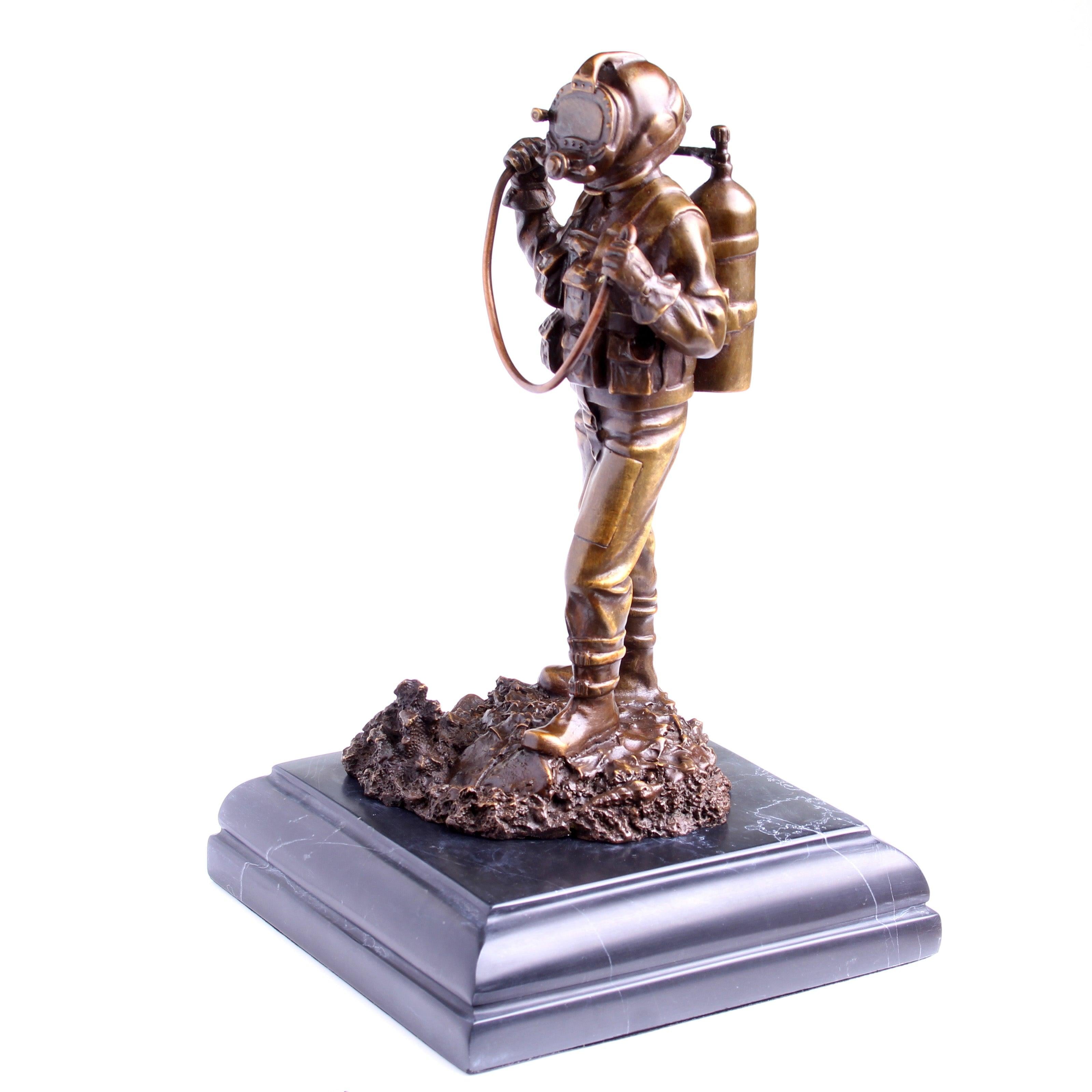 Kirby Morgan® Superlite 17 Diver in Solid Bronze on Granite Base - Divers Gifts