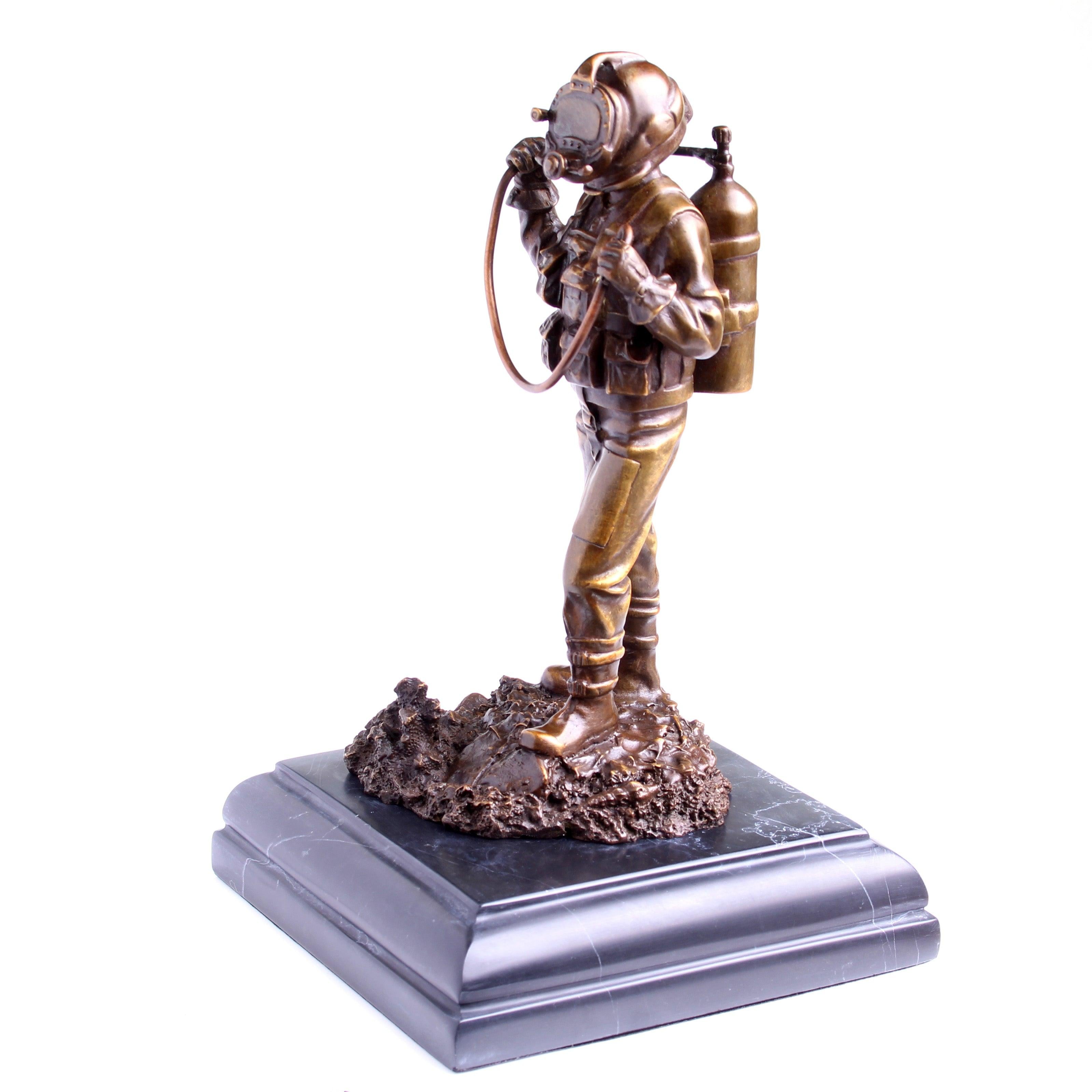 Kirby Morgan® Superlite 17 Diver in Solid Bronze on Granite Base - Divers Gifts