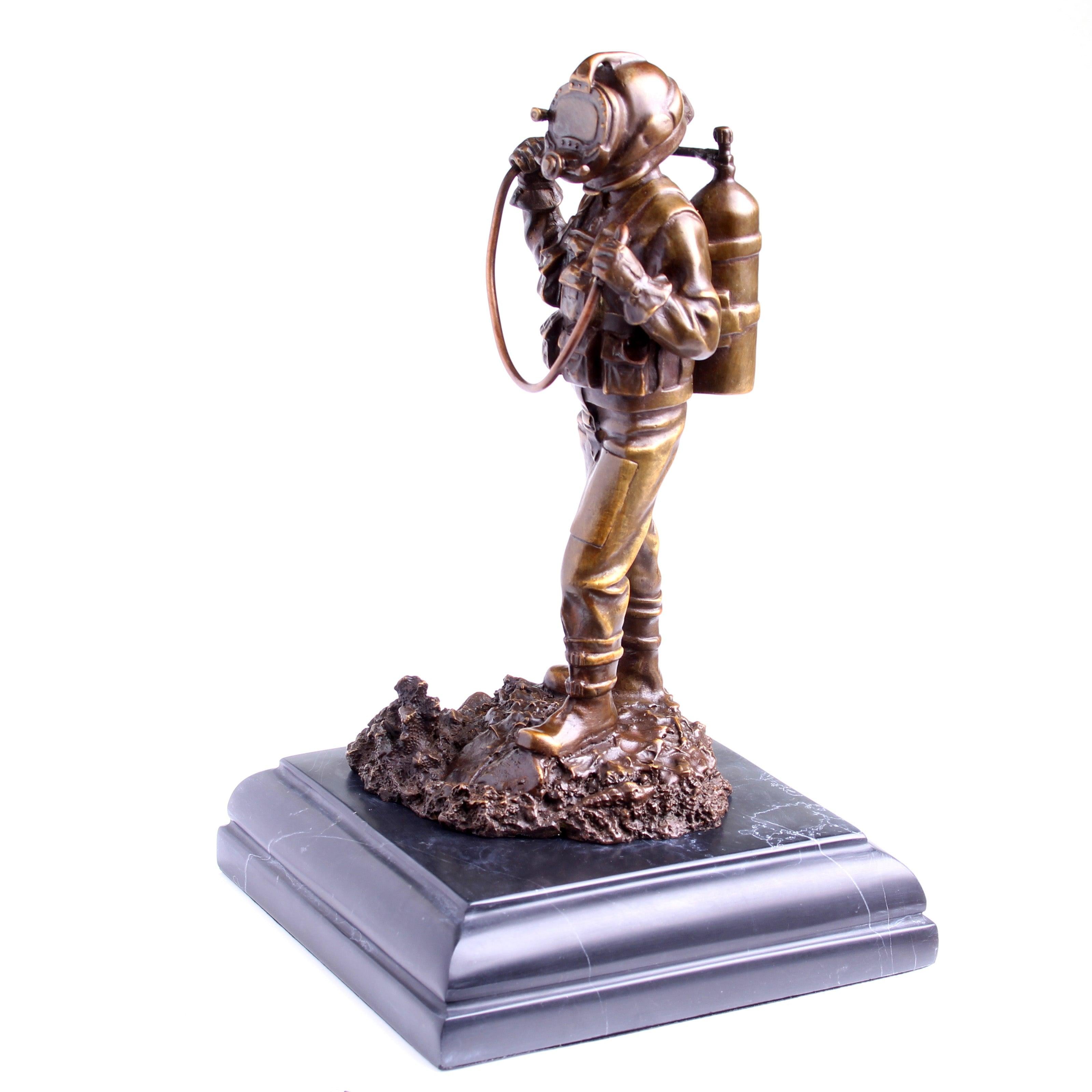 Kirby Morgan® Superlite 17 Diver in Solid Bronze on Granite Base - Divers Gifts