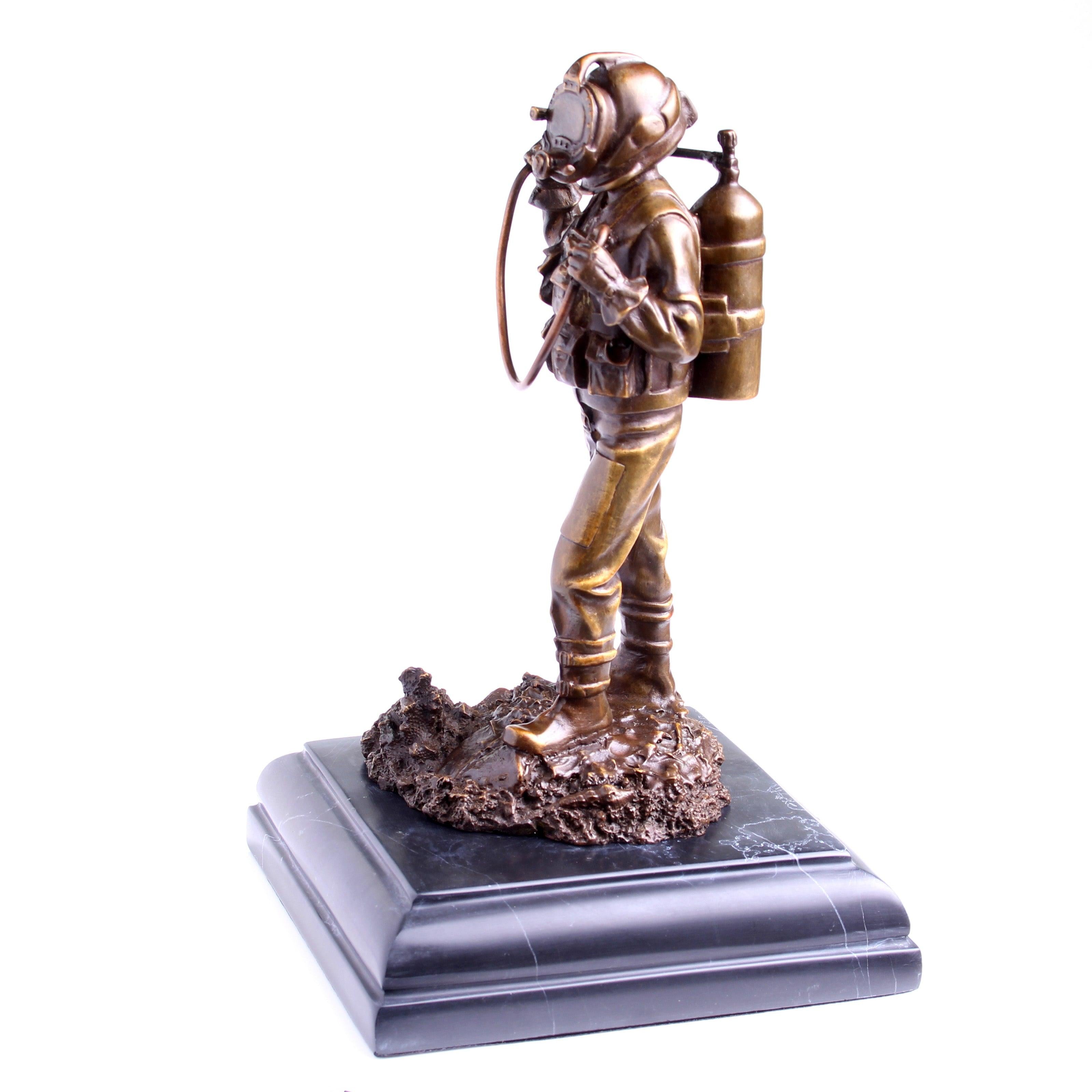 Kirby Morgan® Superlite 17 Diver in Solid Bronze on Granite Base - Divers Gifts