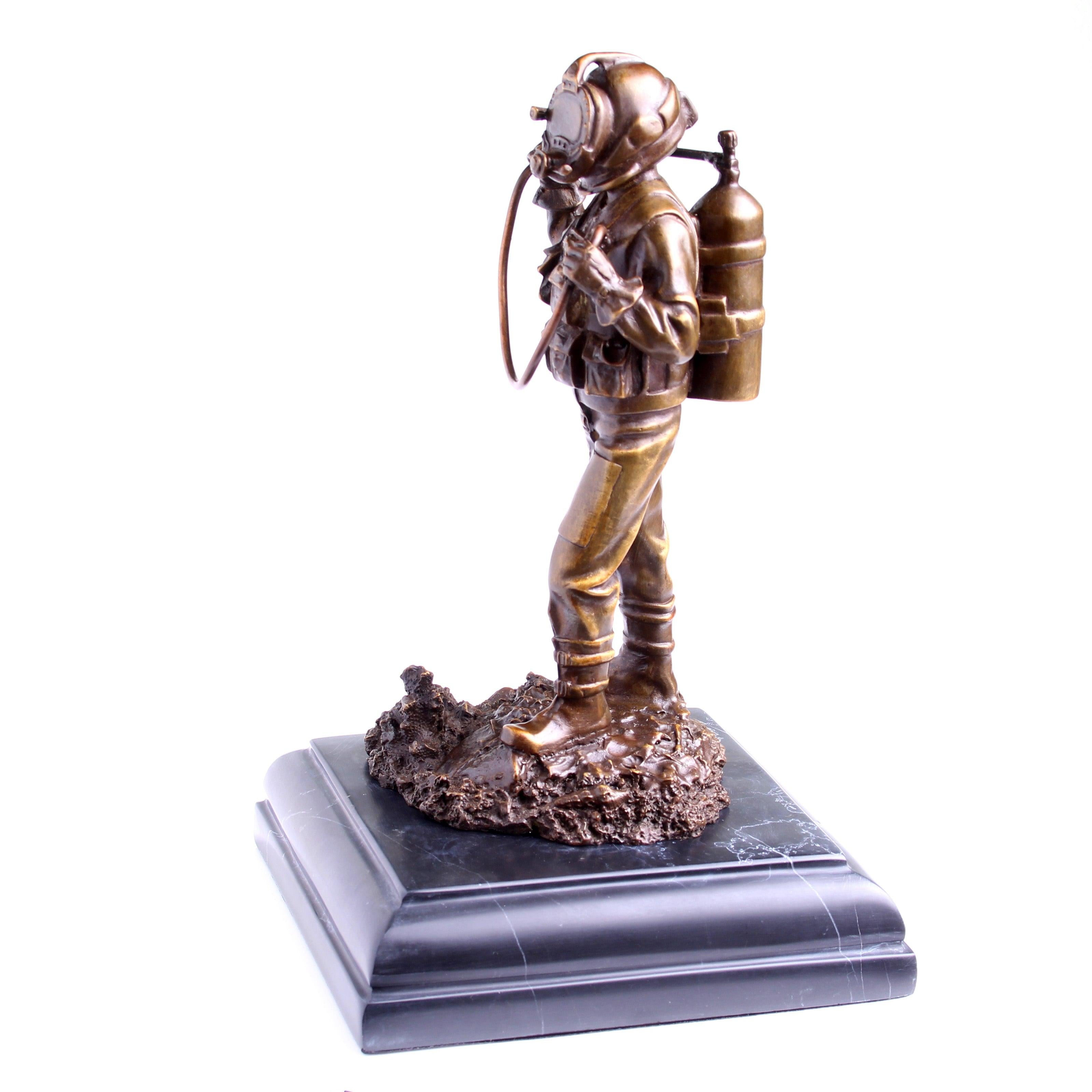 Kirby Morgan® Superlite 17 Diver in Solid Bronze on Granite Base - Divers Gifts