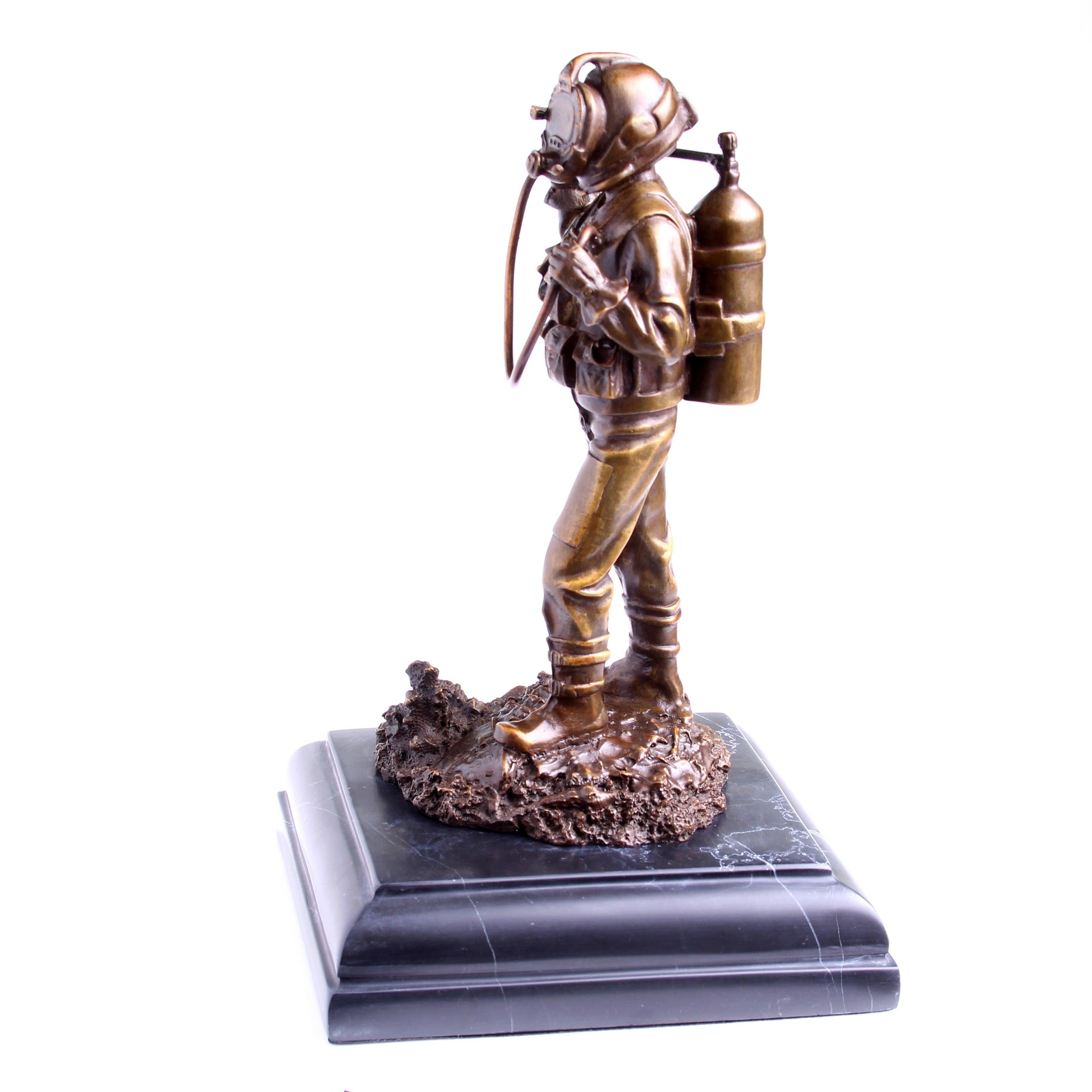 Kirby Morgan® Superlite 17 Diver in Solid Bronze on Granite Base - Divers Gifts