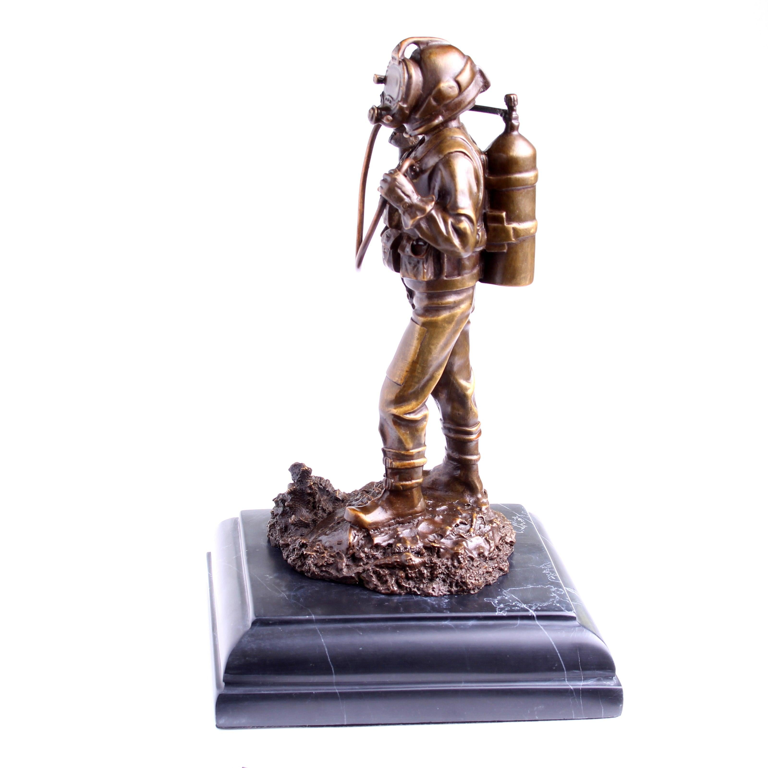 Kirby Morgan® Superlite 17 Diver in Solid Bronze on Granite Base - Divers Gifts