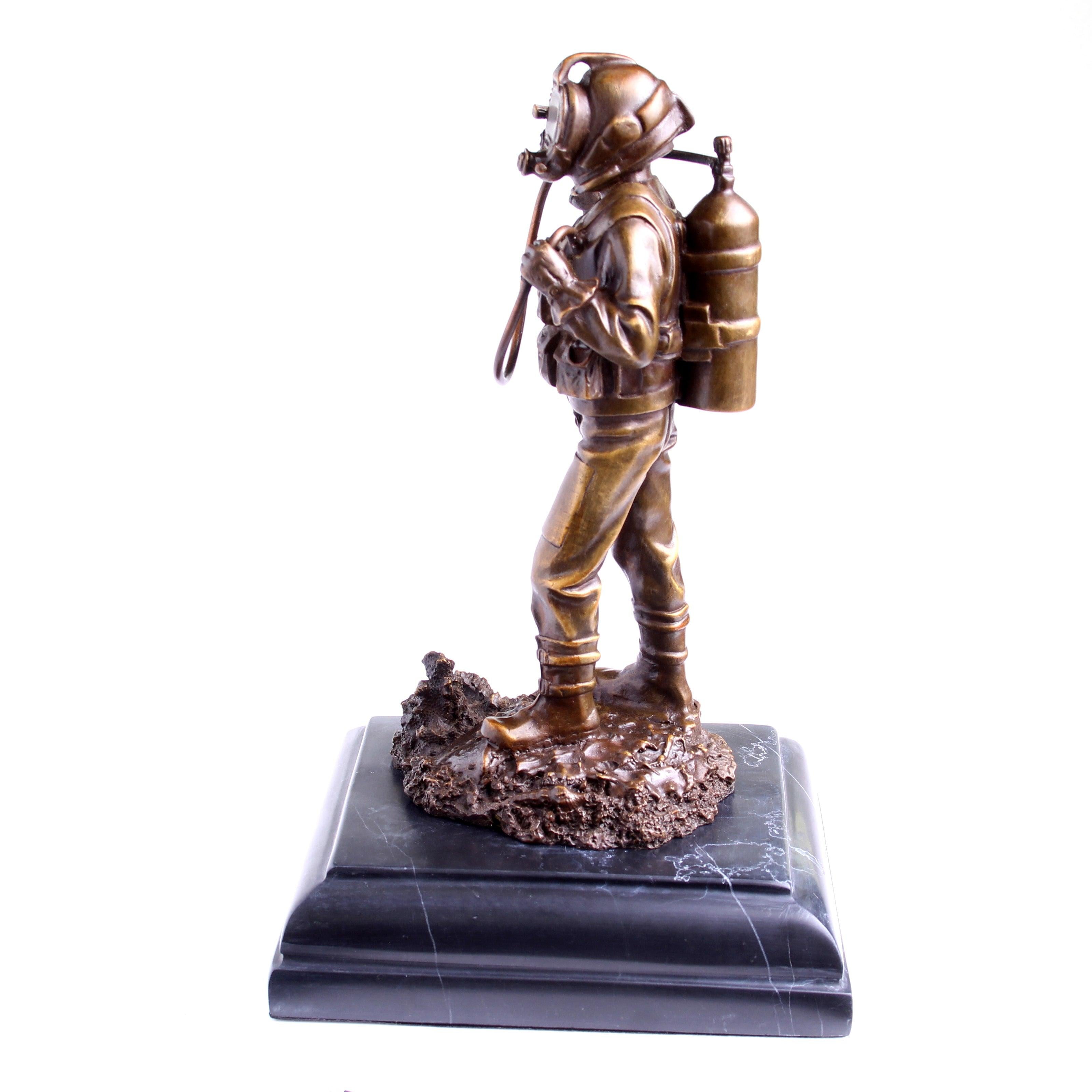 Kirby Morgan® Superlite 17 Diver in Solid Bronze on Granite Base - Divers Gifts