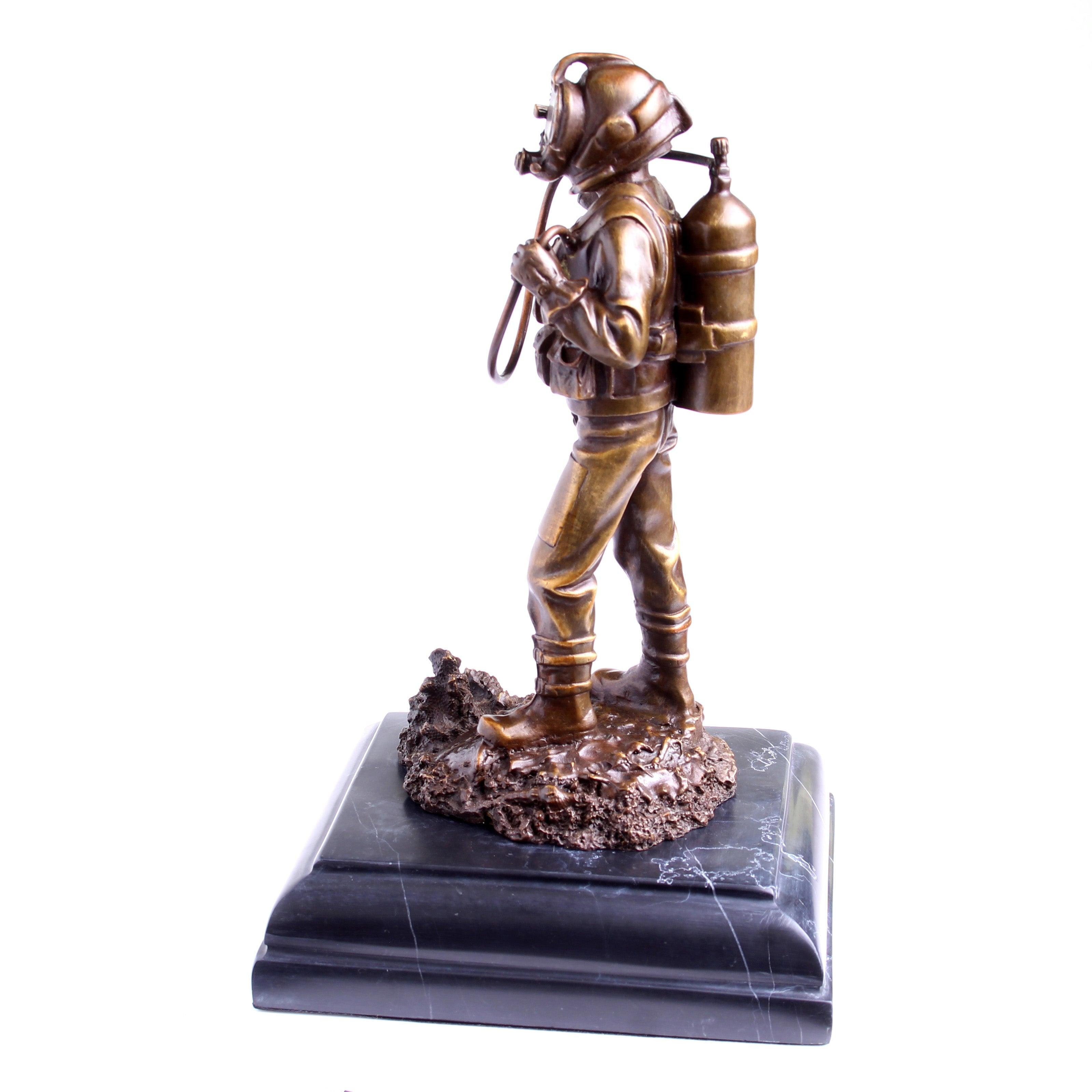 Kirby Morgan® Superlite 17 Diver in Solid Bronze on Granite Base - Divers Gifts