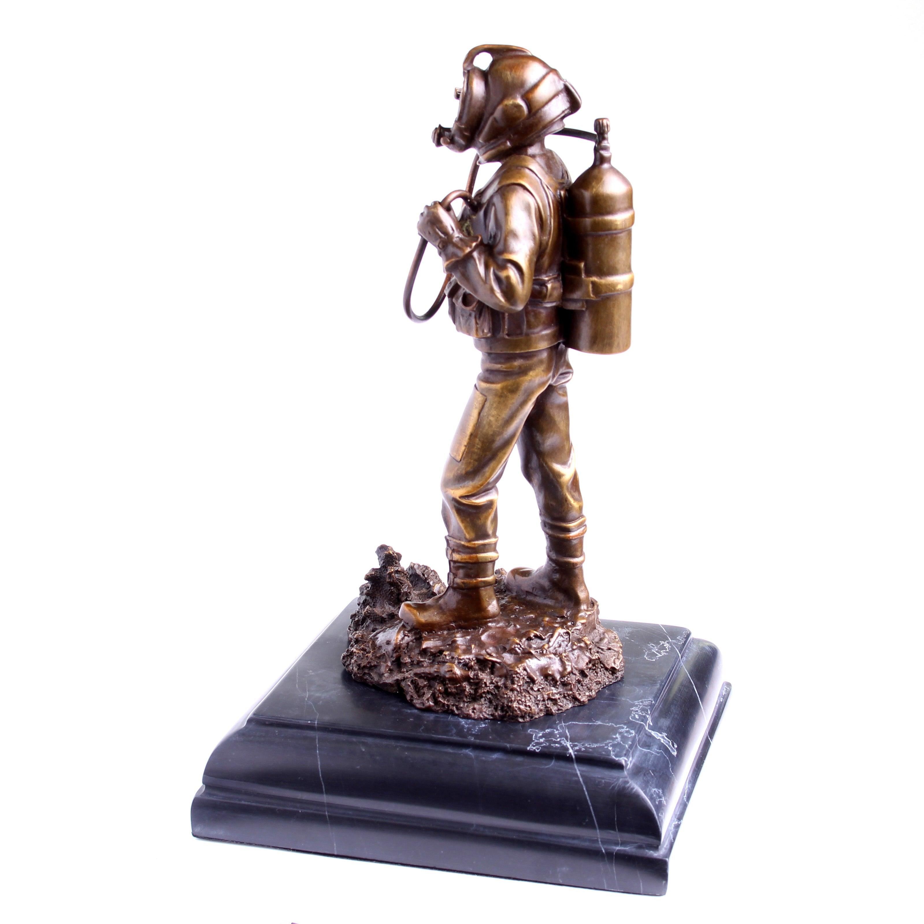 Kirby Morgan® Superlite 17 Diver in Solid Bronze on Granite Base - Divers Gifts