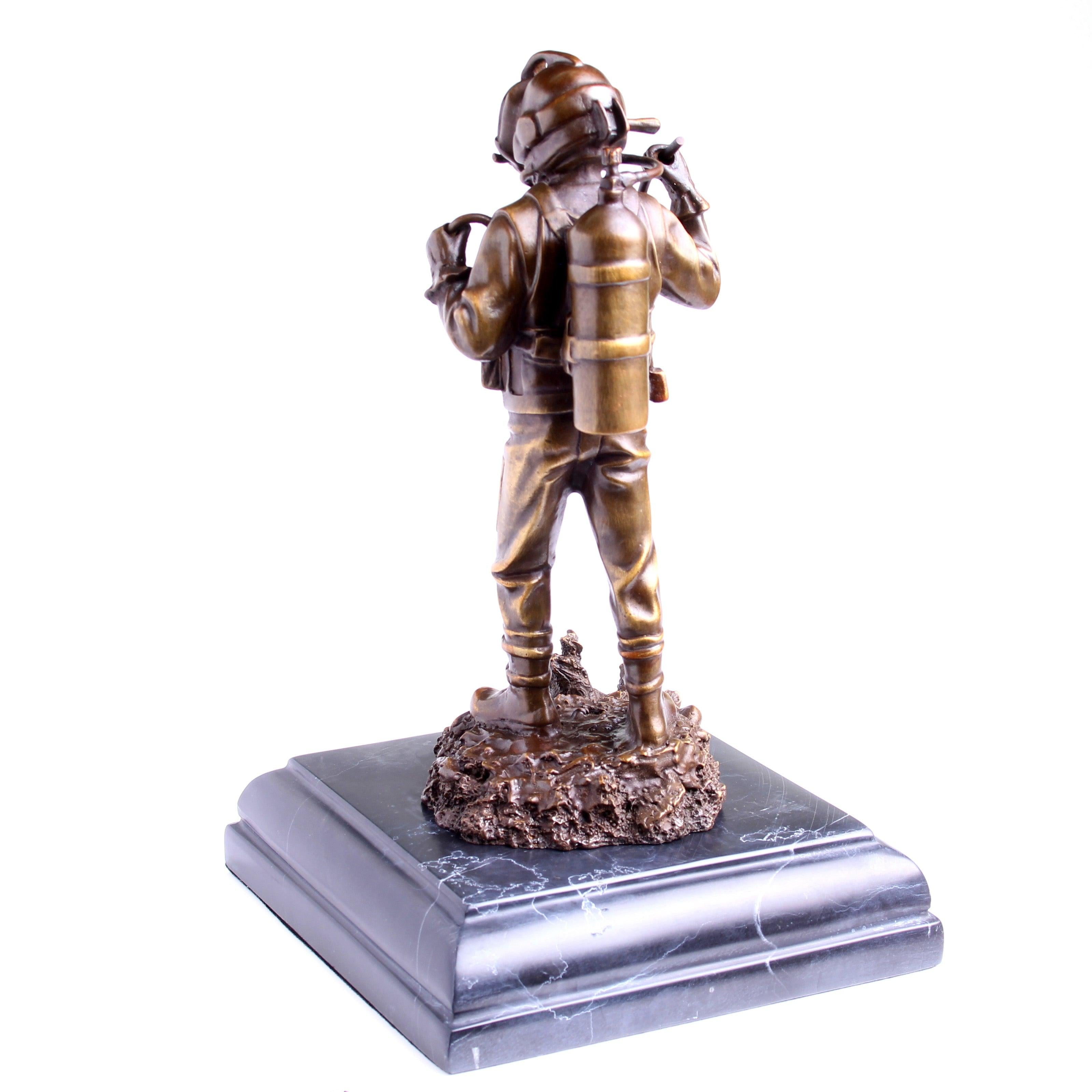 Kirby Morgan® Superlite 17 Diver in Solid Bronze on Granite Base - Divers Gifts