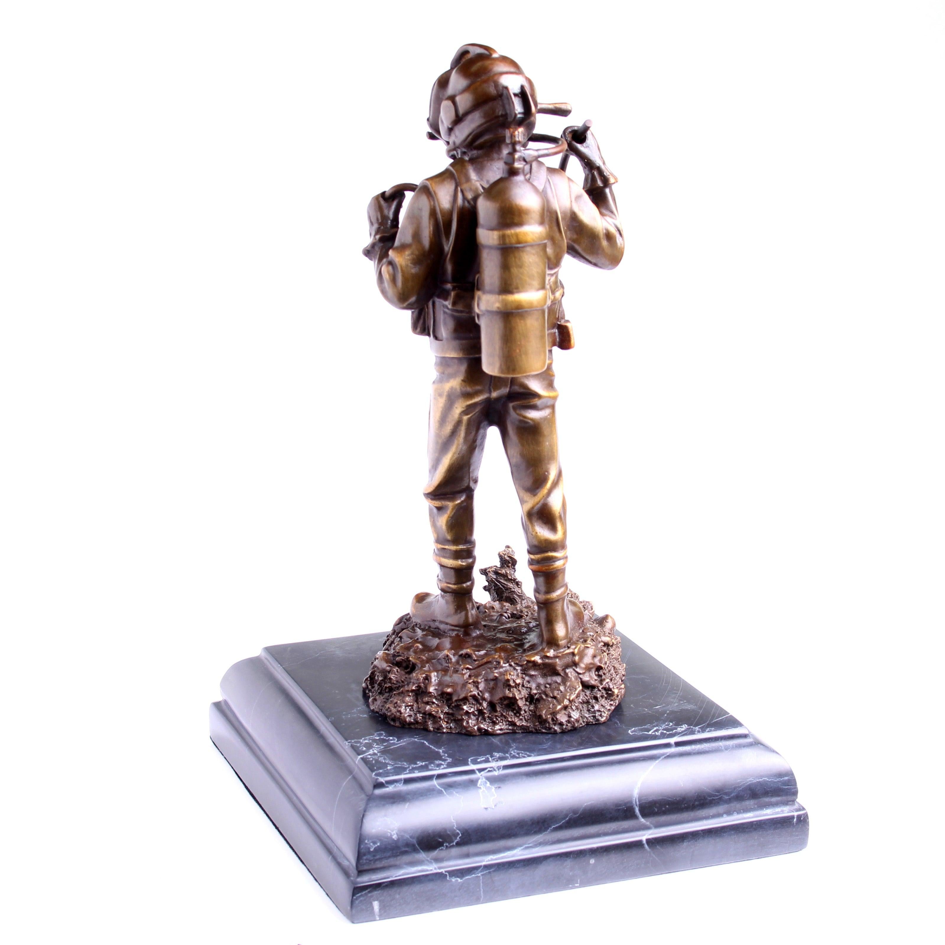 Kirby Morgan® Superlite 17 Diver in Solid Bronze on Granite Base - Divers Gifts