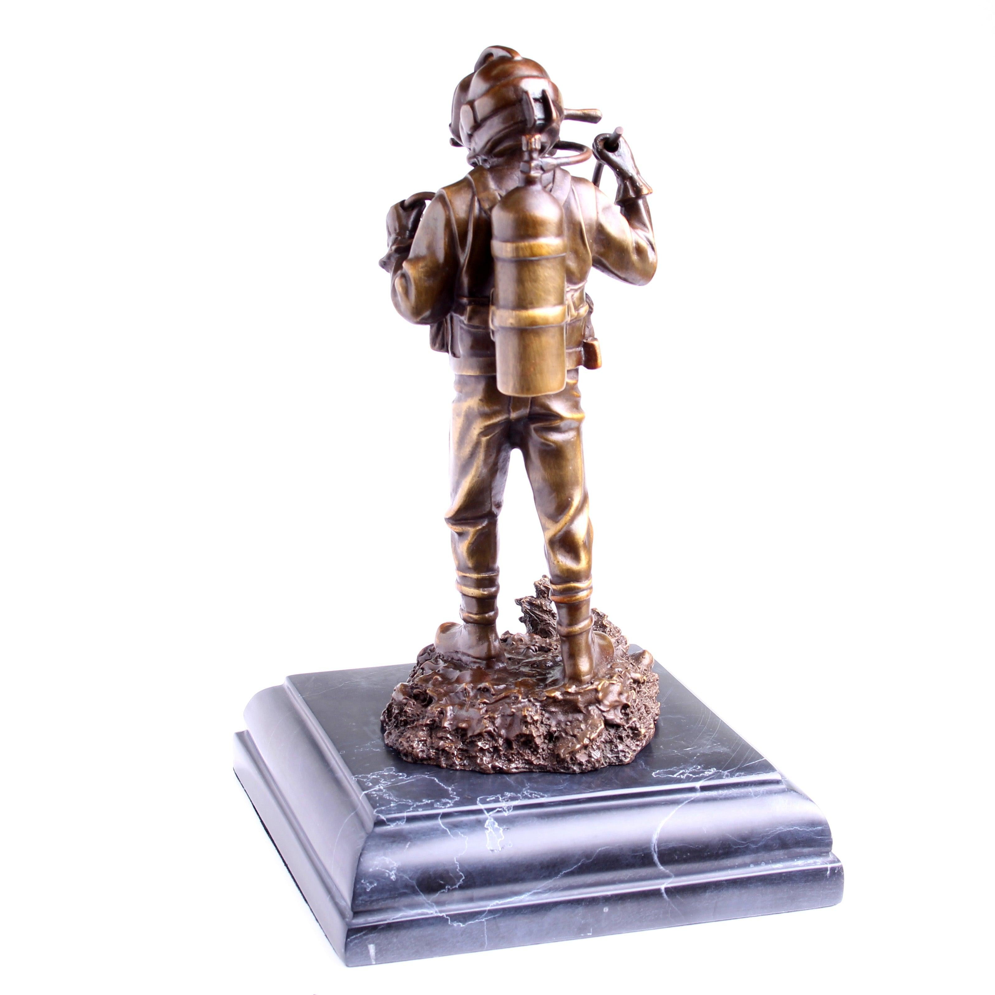 Kirby Morgan® Superlite 17 Diver in Solid Bronze on Granite Base - Divers Gifts