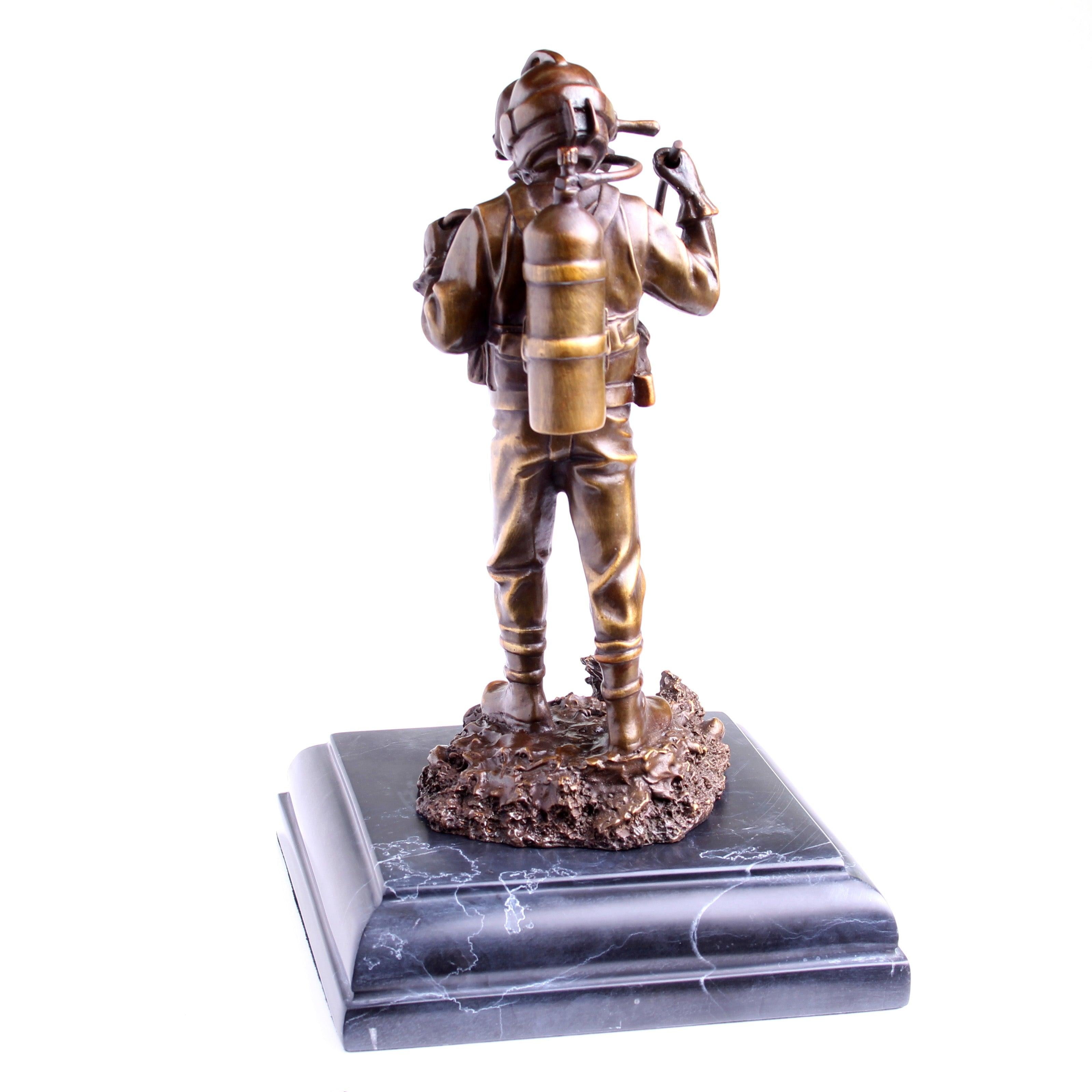 Kirby Morgan® Superlite 17 Diver in Solid Bronze on Granite Base - Divers Gifts