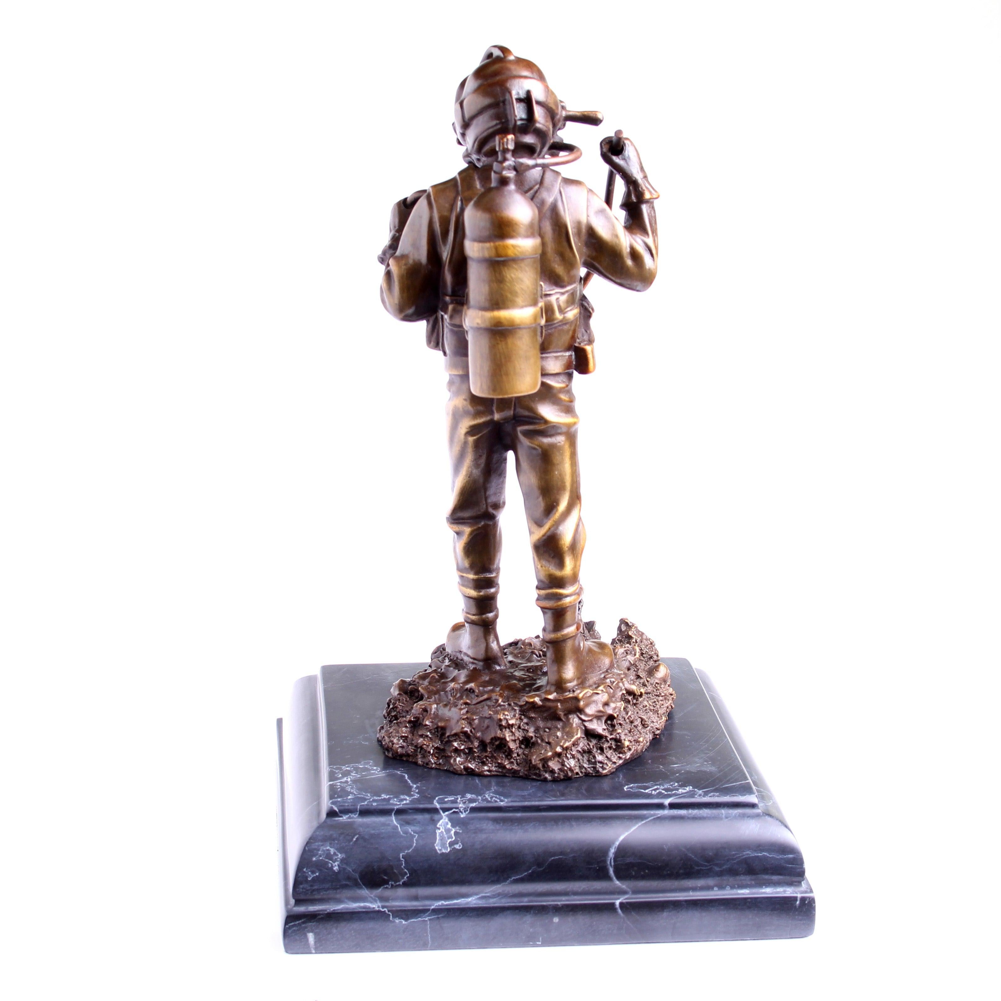 Kirby Morgan® Superlite 17 Diver in Solid Bronze on Granite Base - Divers Gifts