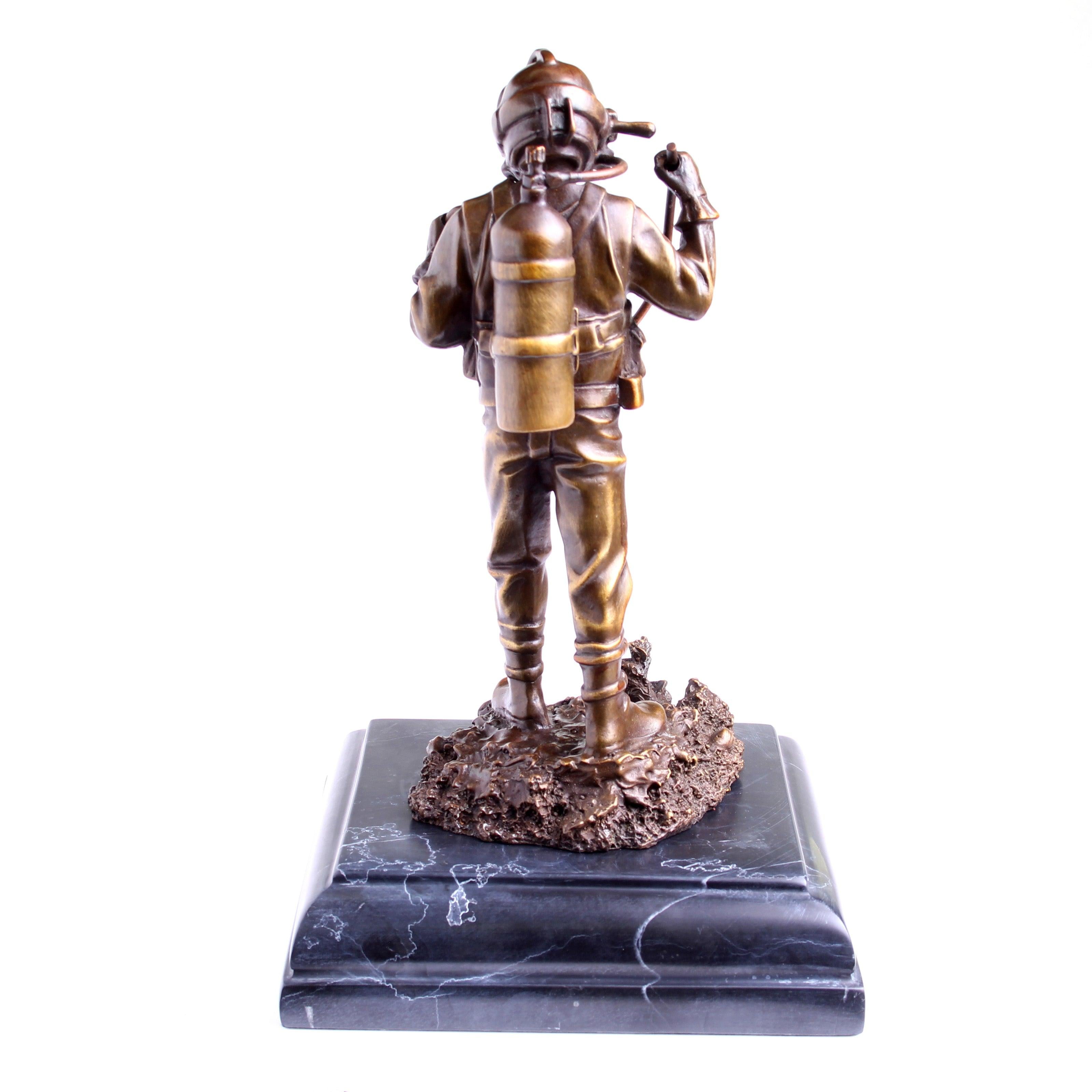 Kirby Morgan® Superlite 17 Diver in Solid Bronze on Granite Base - Divers Gifts