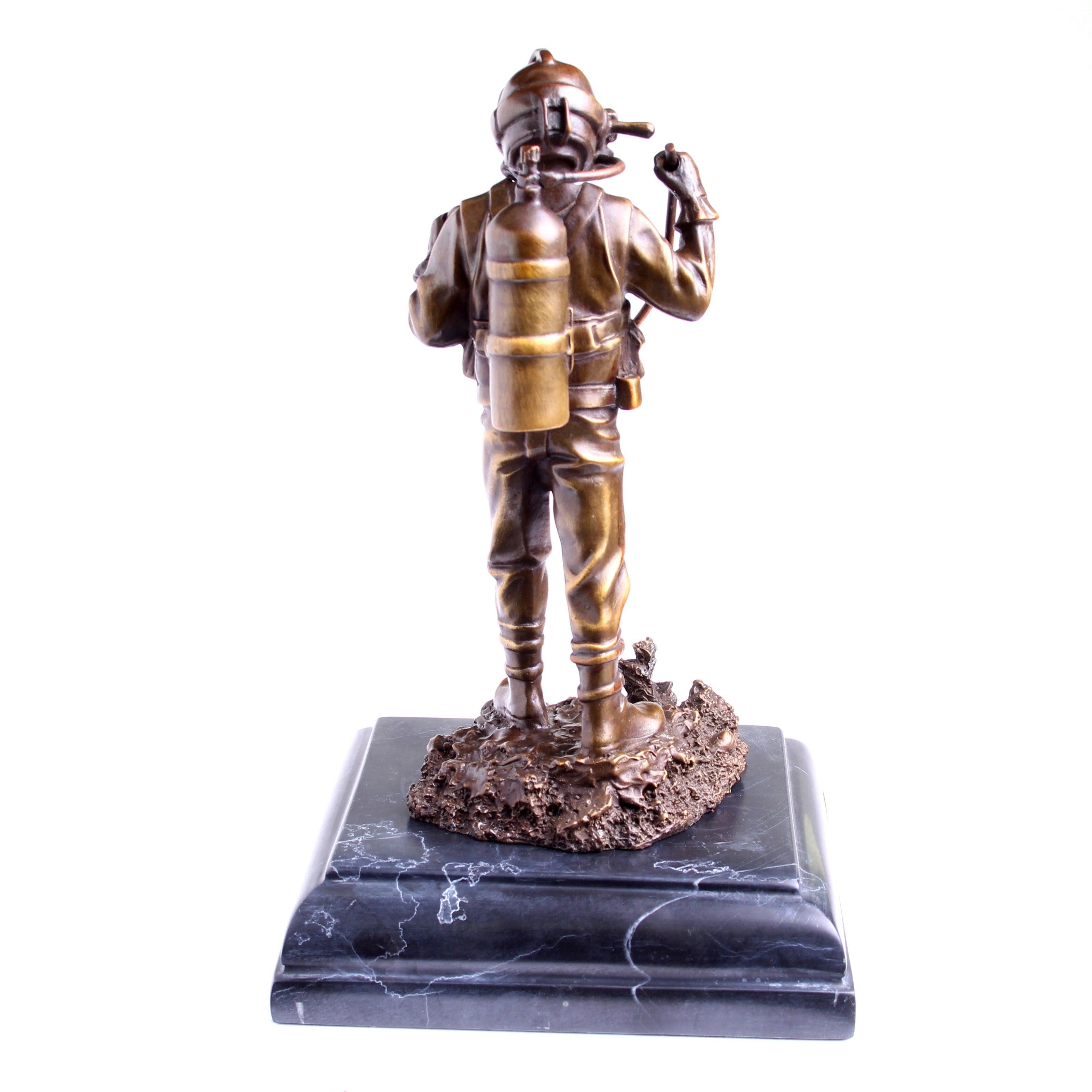 Kirby Morgan® Superlite 17 Diver in Solid Bronze on Granite Base - Divers Gifts