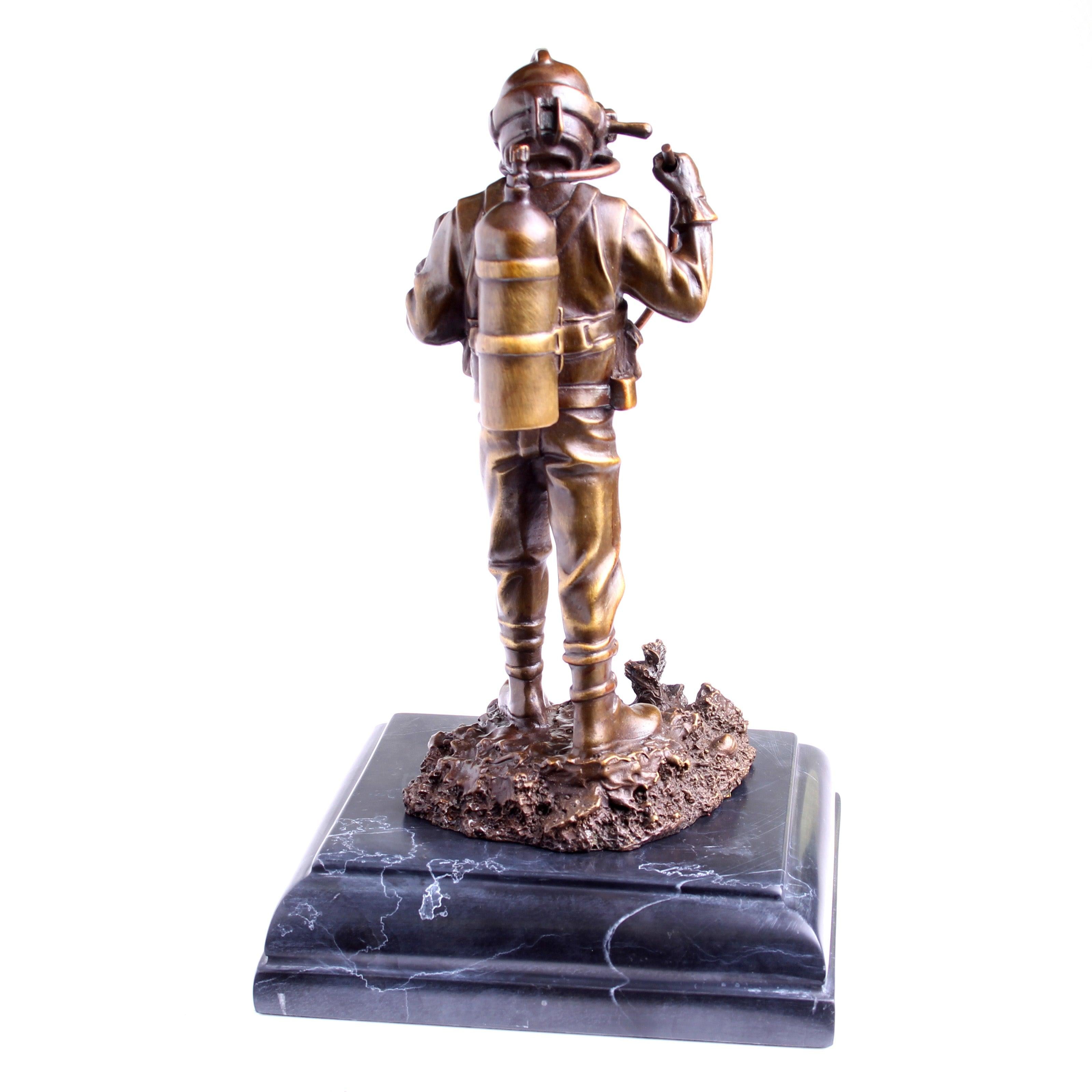 Kirby Morgan® Superlite 17 Diver in Solid Bronze on Granite Base - Divers Gifts