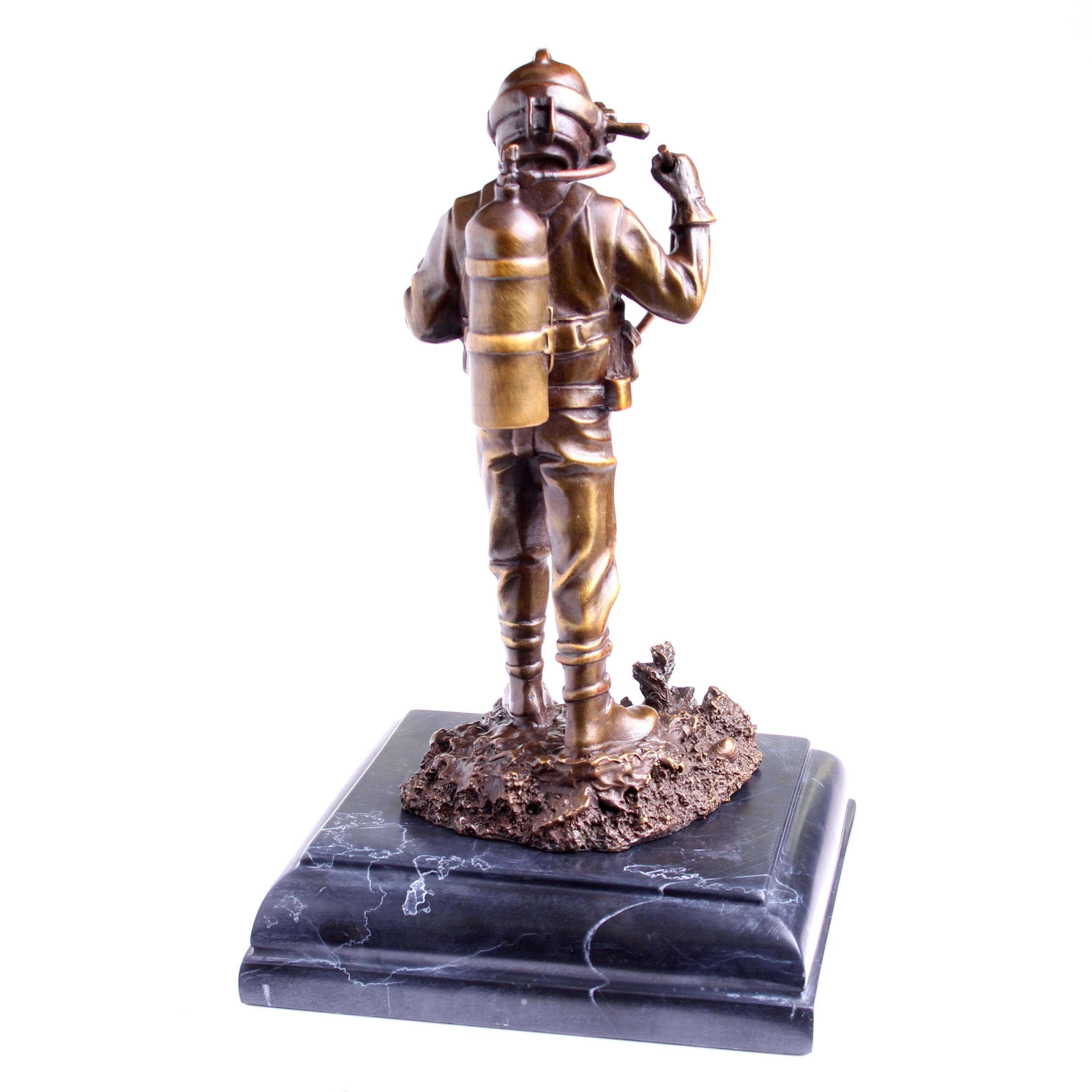 Kirby Morgan® Superlite 17 Diver in Solid Bronze on Granite Base - Divers Gifts