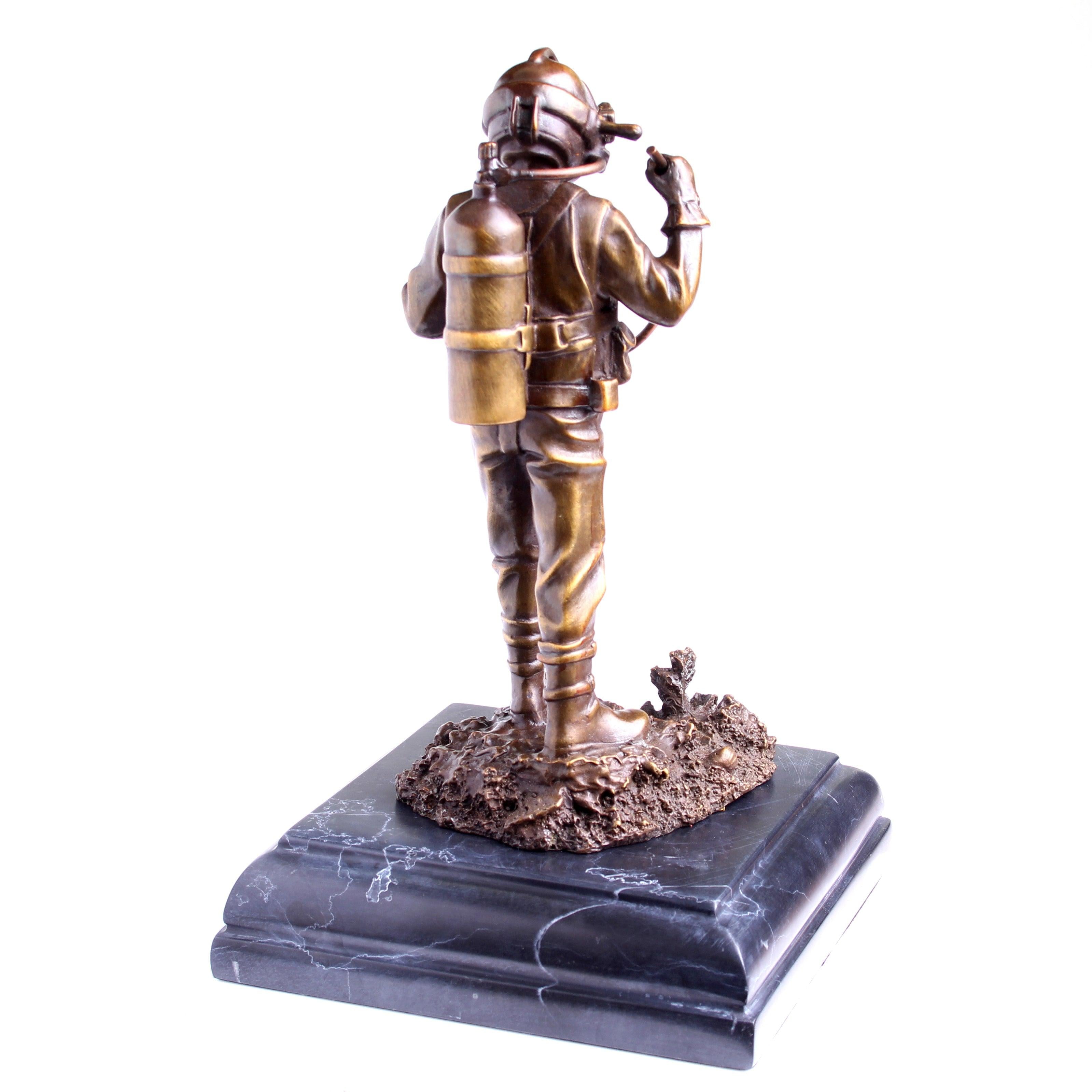 Kirby Morgan® Superlite 17 Diver in Solid Bronze on Granite Base - Divers Gifts