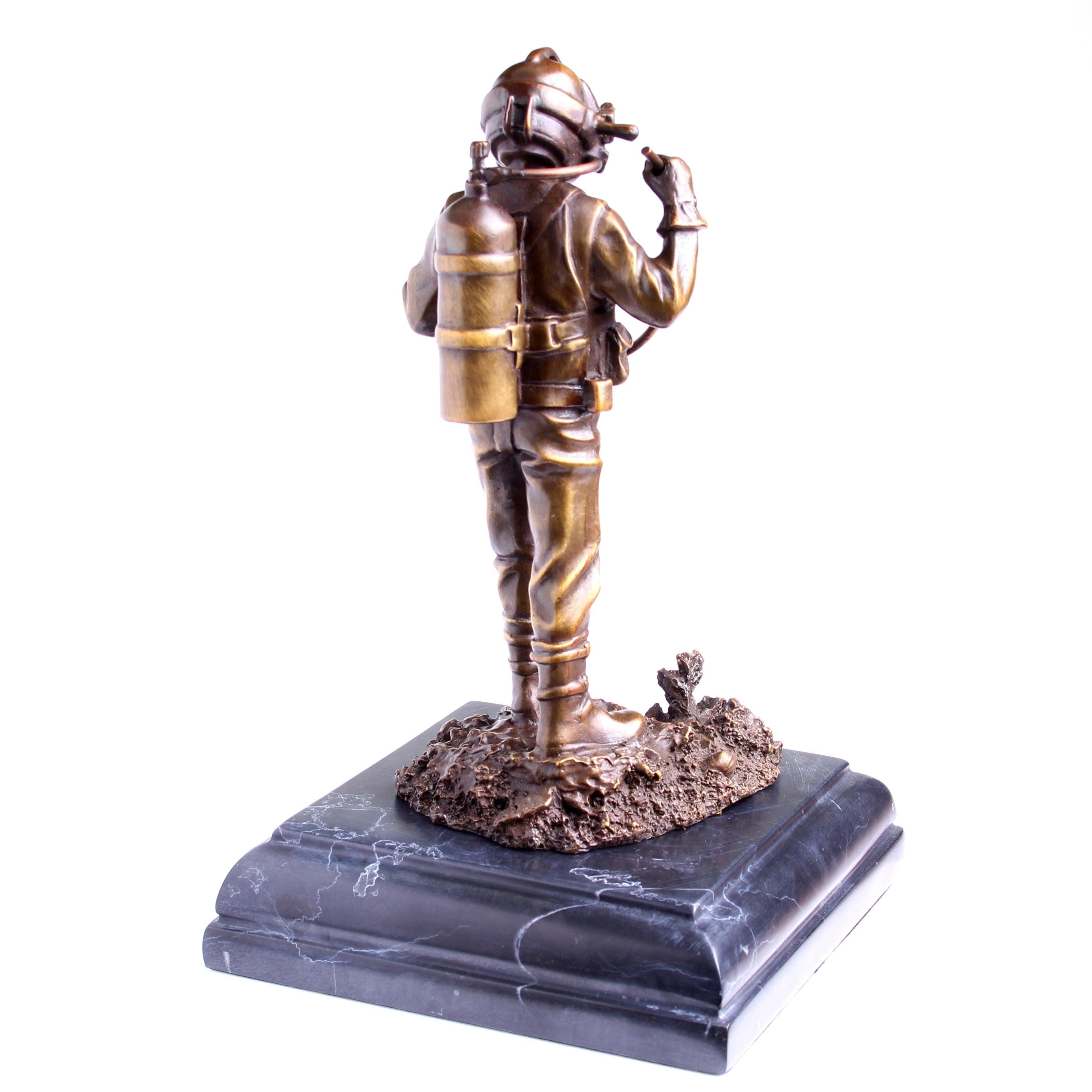 Kirby Morgan® Superlite 17 Diver in Solid Bronze on Granite Base - Divers Gifts