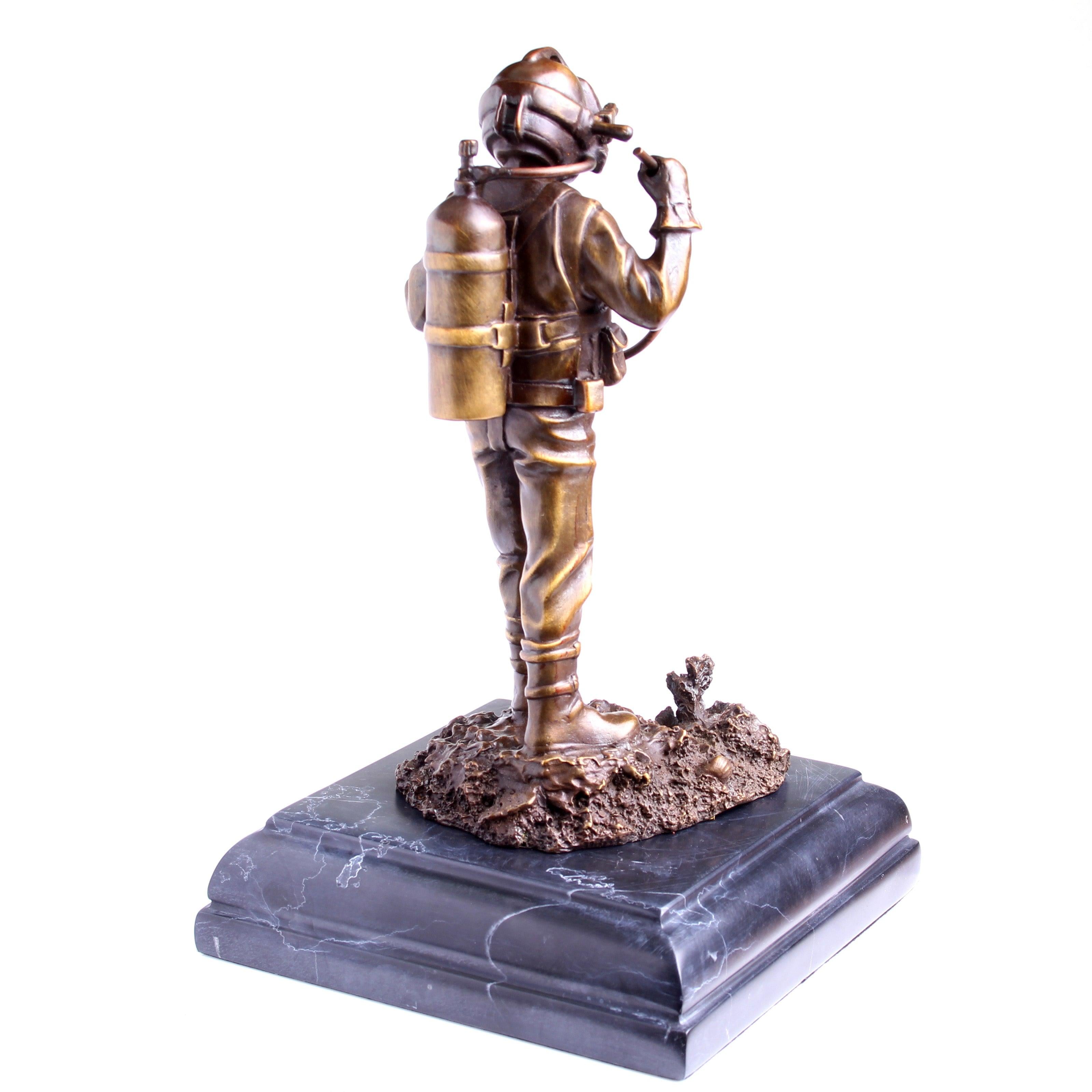 Kirby Morgan® Superlite 17 Diver in Solid Bronze on Granite Base - Divers Gifts