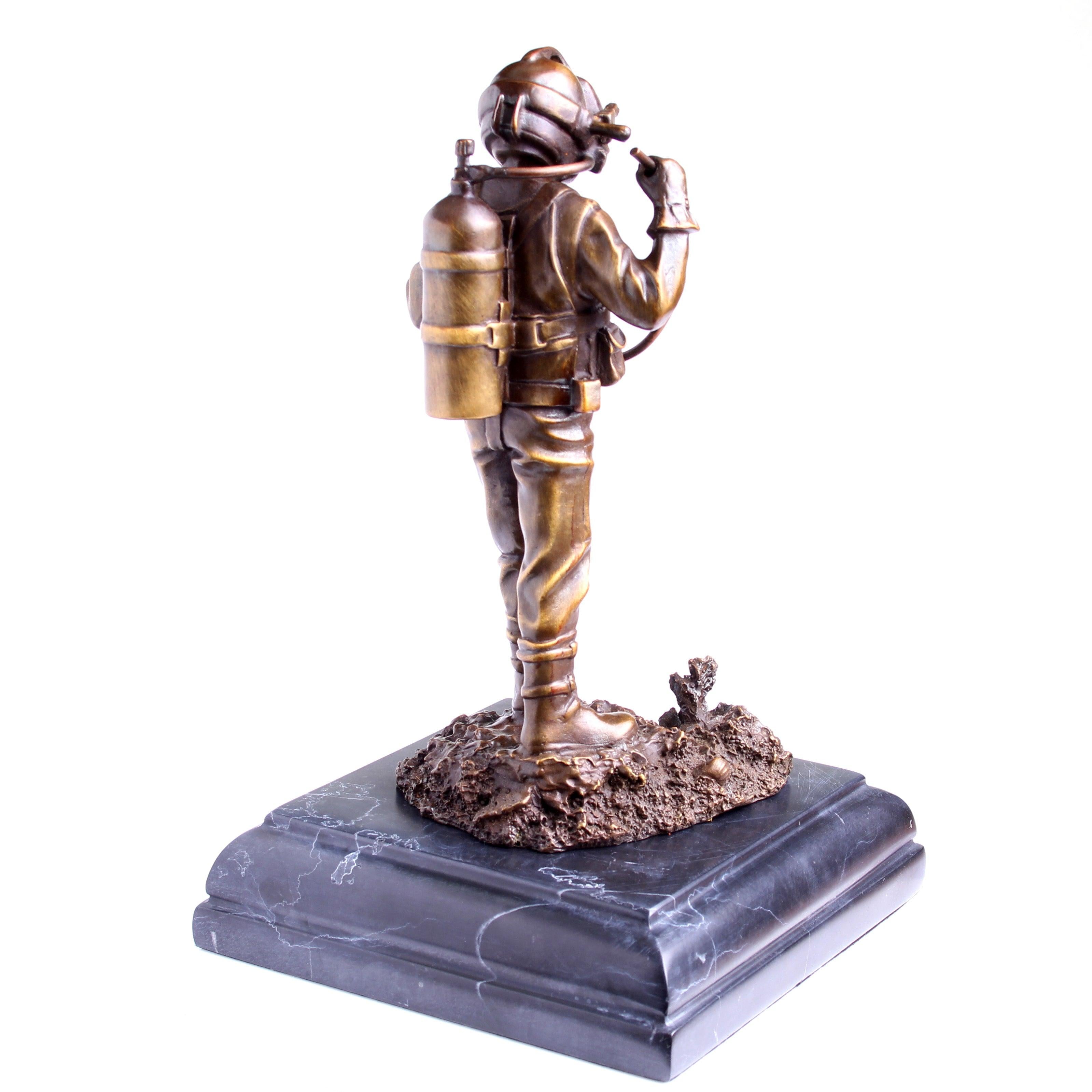 Kirby Morgan® Superlite 17 Diver in Solid Bronze on Granite Base - Divers Gifts