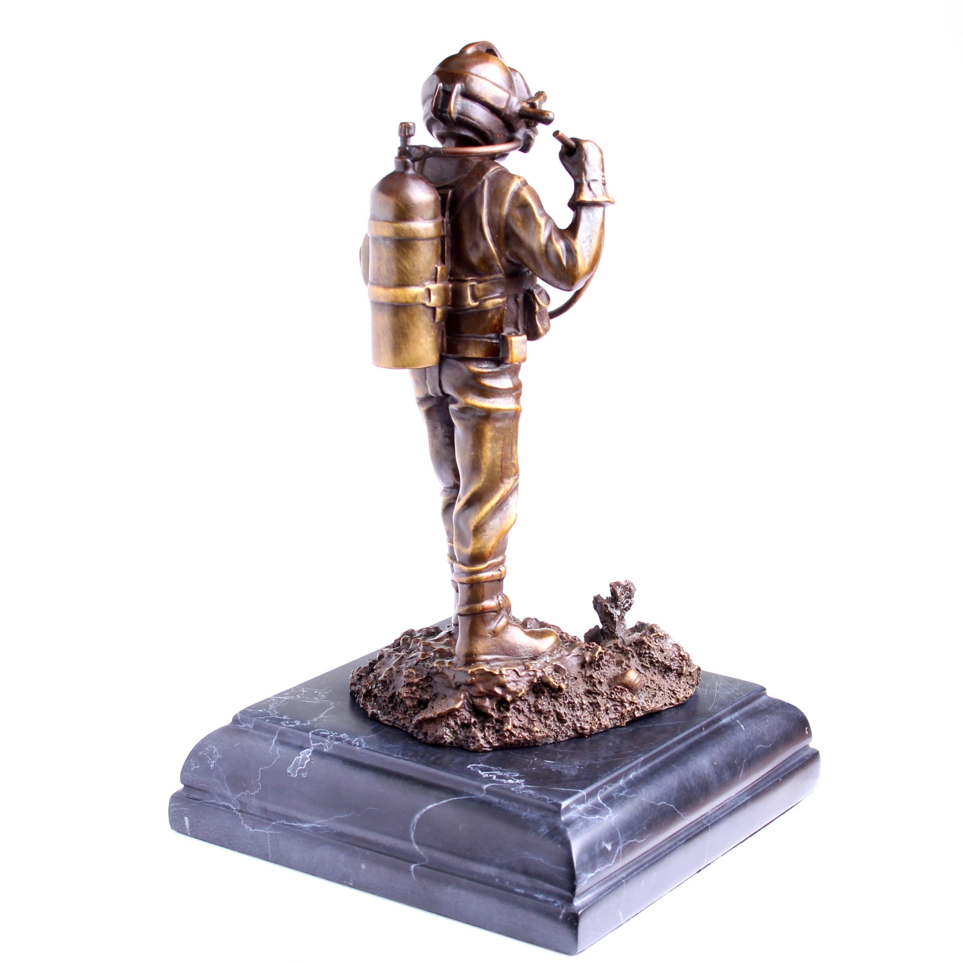 Kirby Morgan® Superlite 17 Diver in Solid Bronze on Granite Base - Divers Gifts