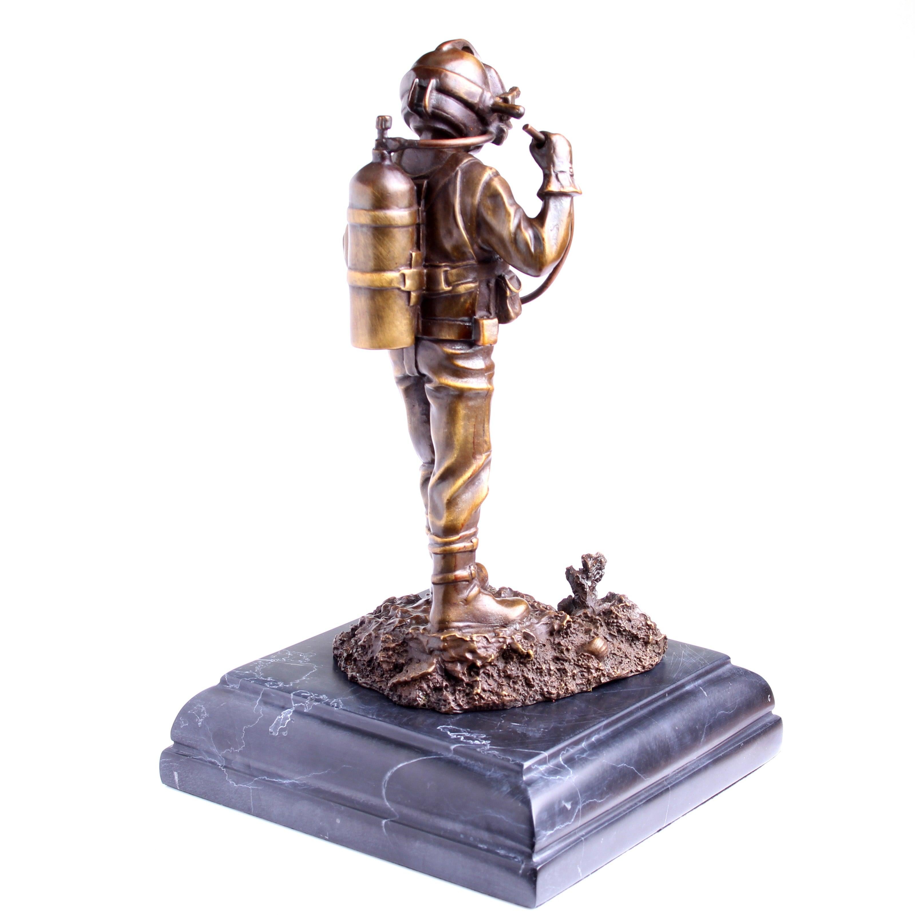 Kirby Morgan® Superlite 17 Diver in Solid Bronze on Granite Base - Divers Gifts