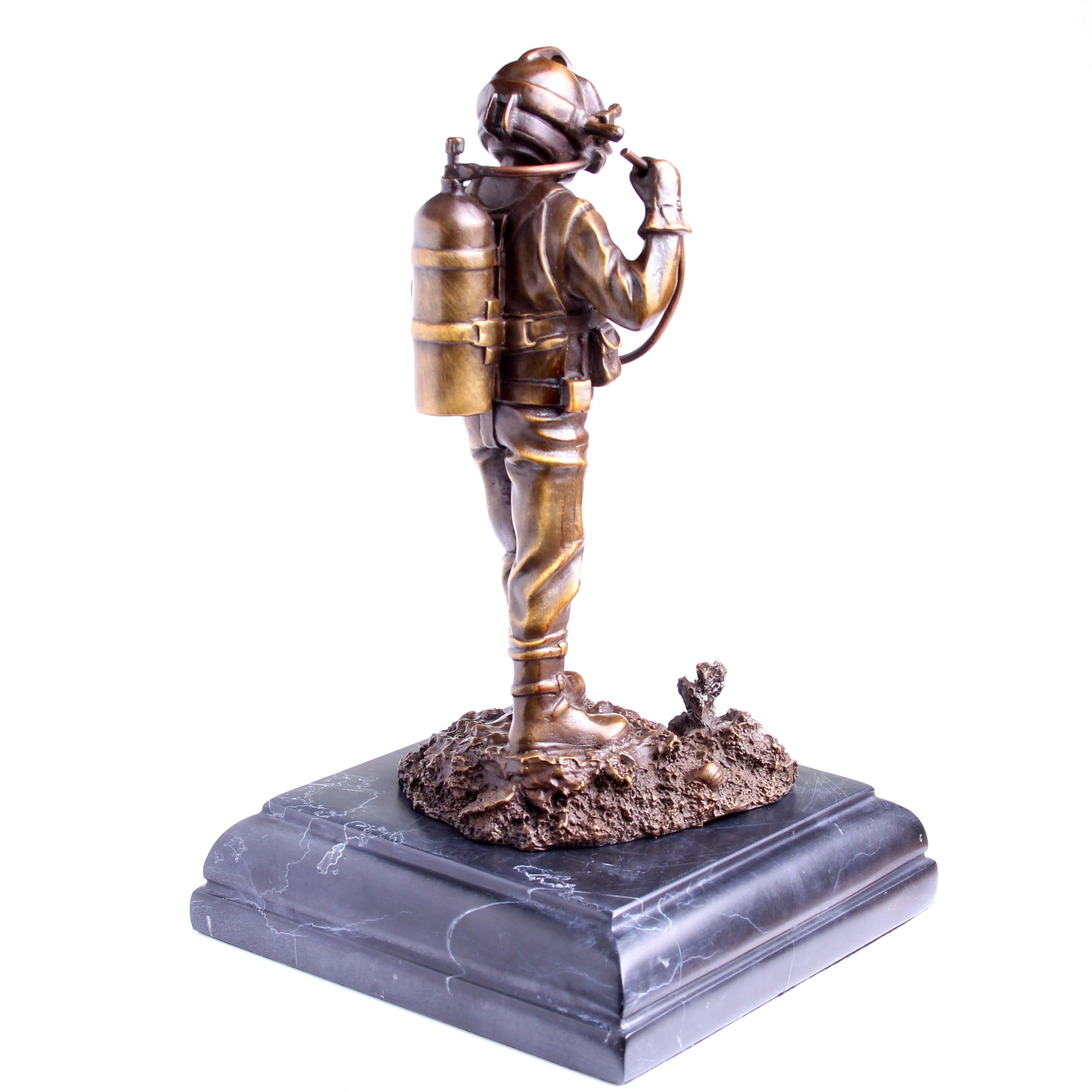 Kirby Morgan® Superlite 17 Diver in Solid Bronze on Granite Base - Divers Gifts