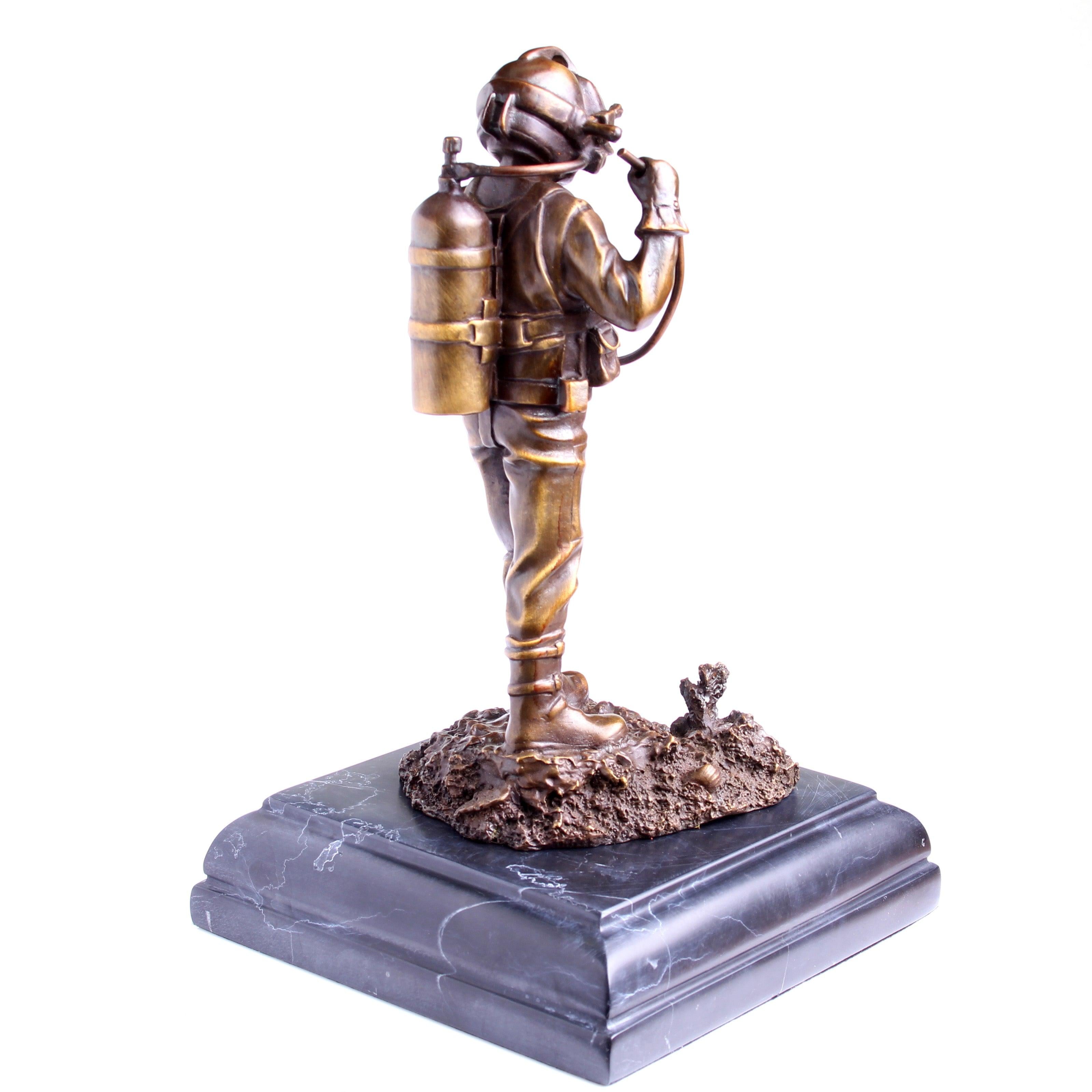 Kirby Morgan® Superlite 17 Diver in Solid Bronze on Granite Base - Divers Gifts