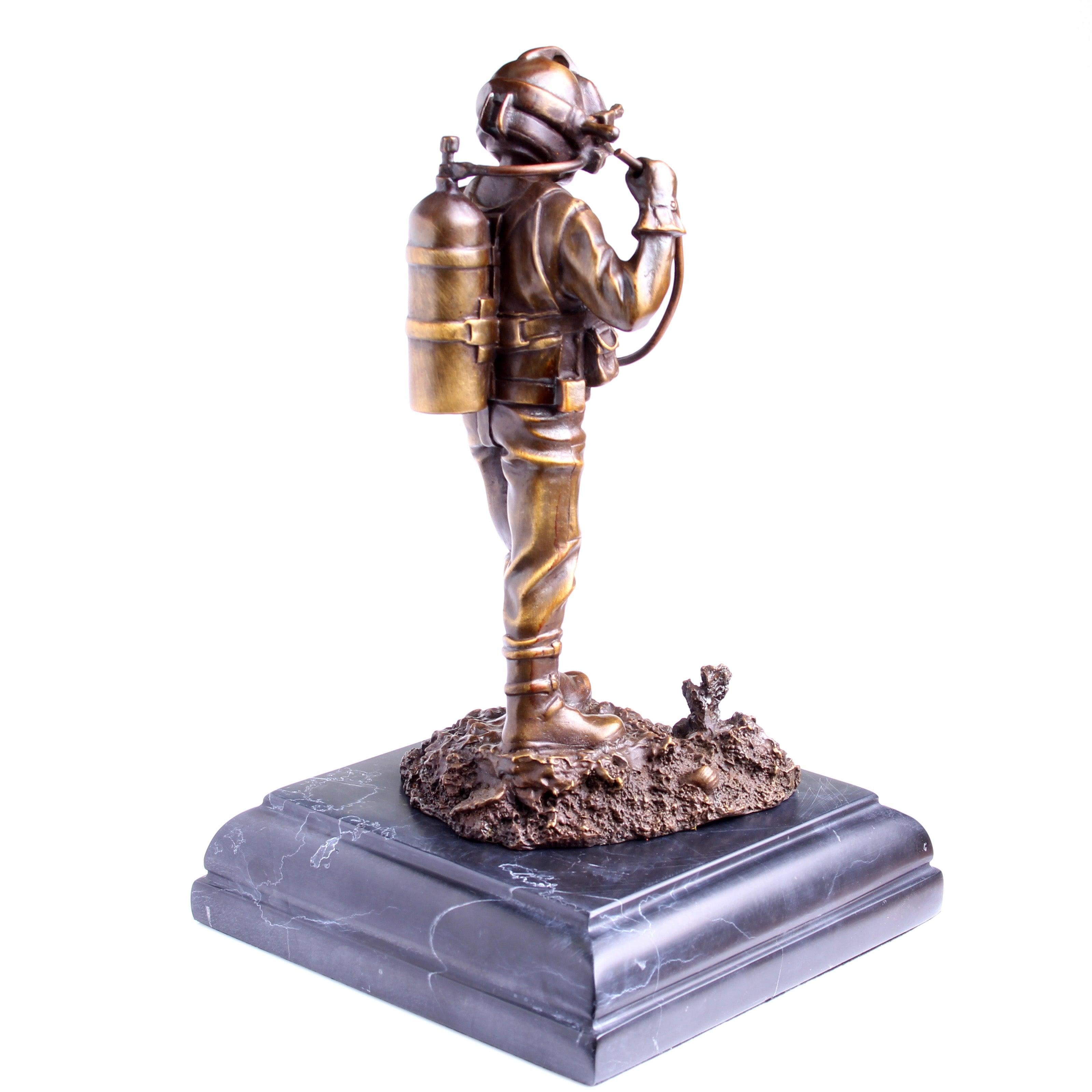 Kirby Morgan® Superlite 17 Diver in Solid Bronze on Granite Base - Divers Gifts