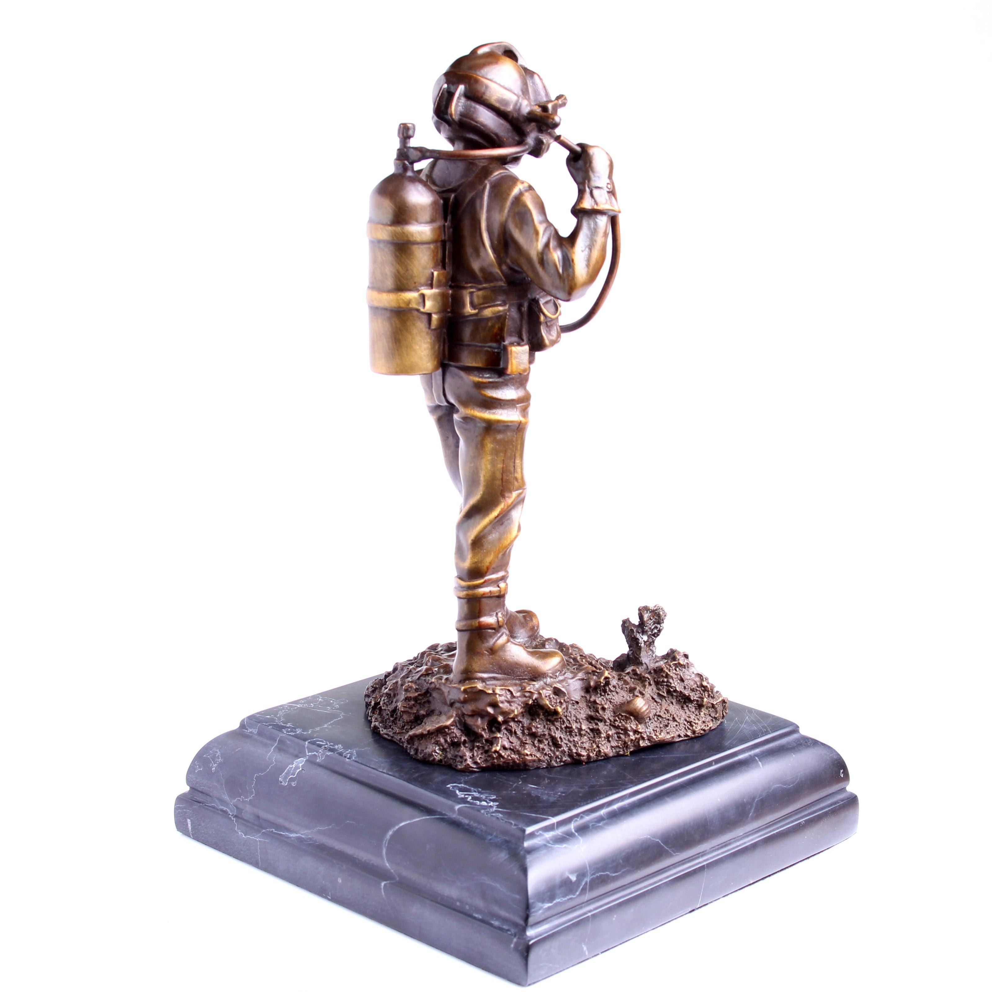 Kirby Morgan® Superlite 17 Diver in Solid Bronze on Granite Base - Divers Gifts