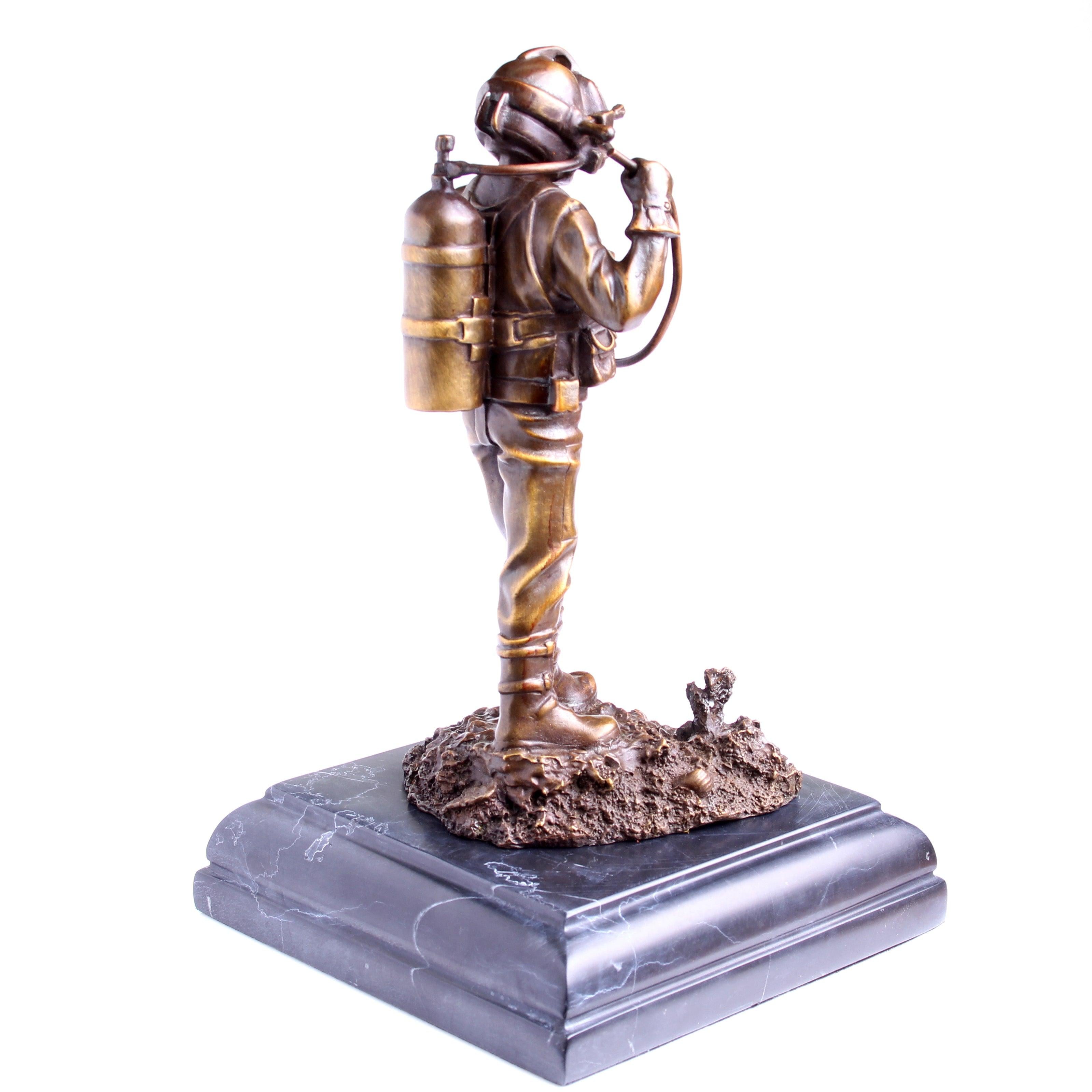 Kirby Morgan® Superlite 17 Diver in Solid Bronze on Granite Base - Divers Gifts