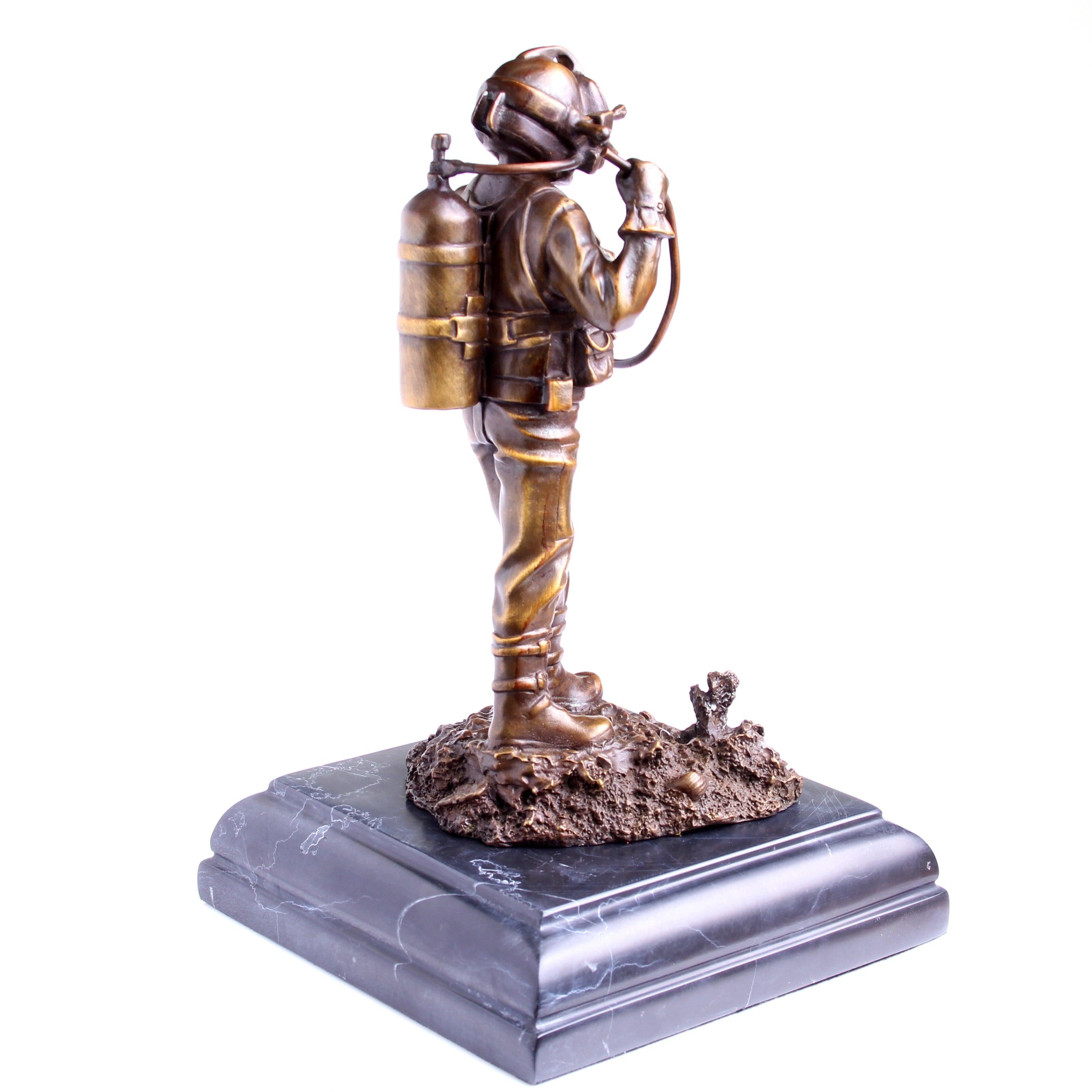 Kirby Morgan® Superlite 17 Diver in Solid Bronze on Granite Base - Divers Gifts