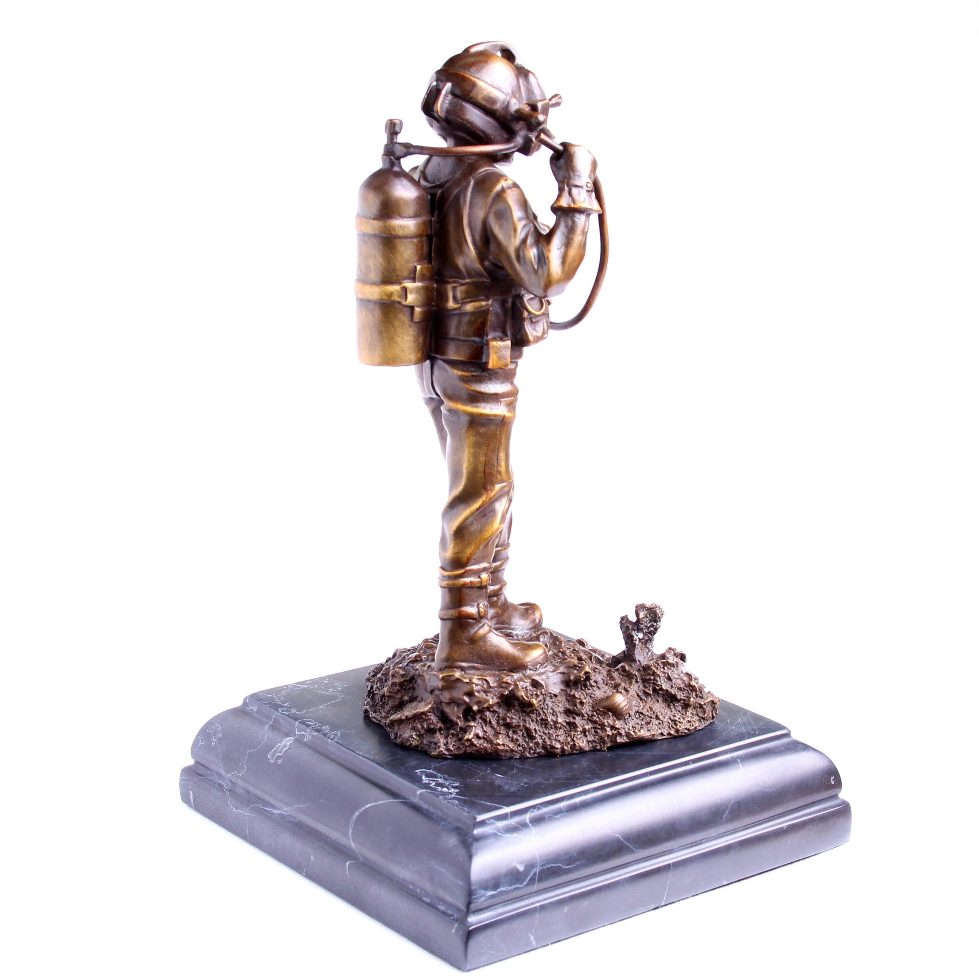 Kirby Morgan® Superlite 17 Diver in Solid Bronze on Granite Base - Divers Gifts