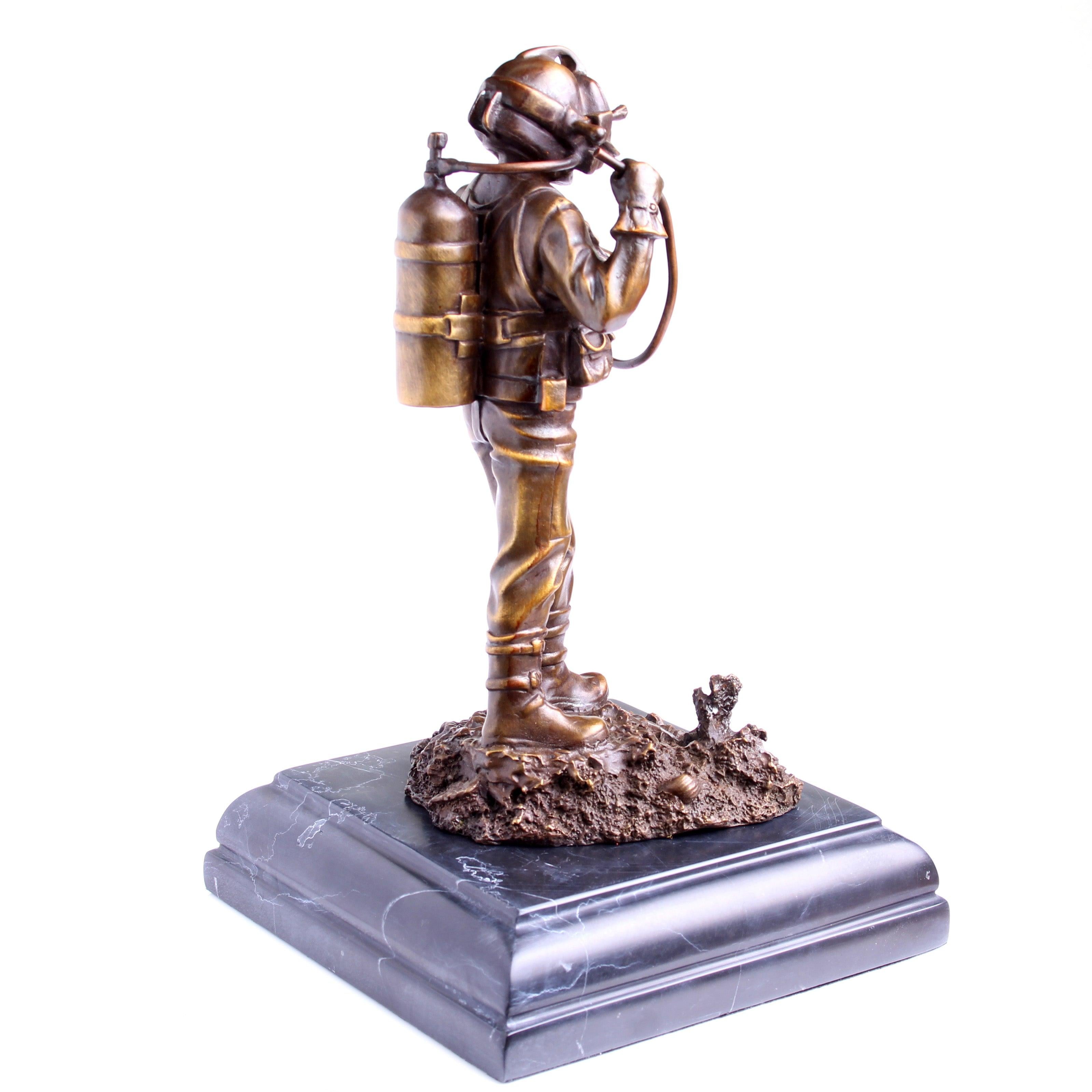 Kirby Morgan® Superlite 17 Diver in Solid Bronze on Granite Base - Divers Gifts