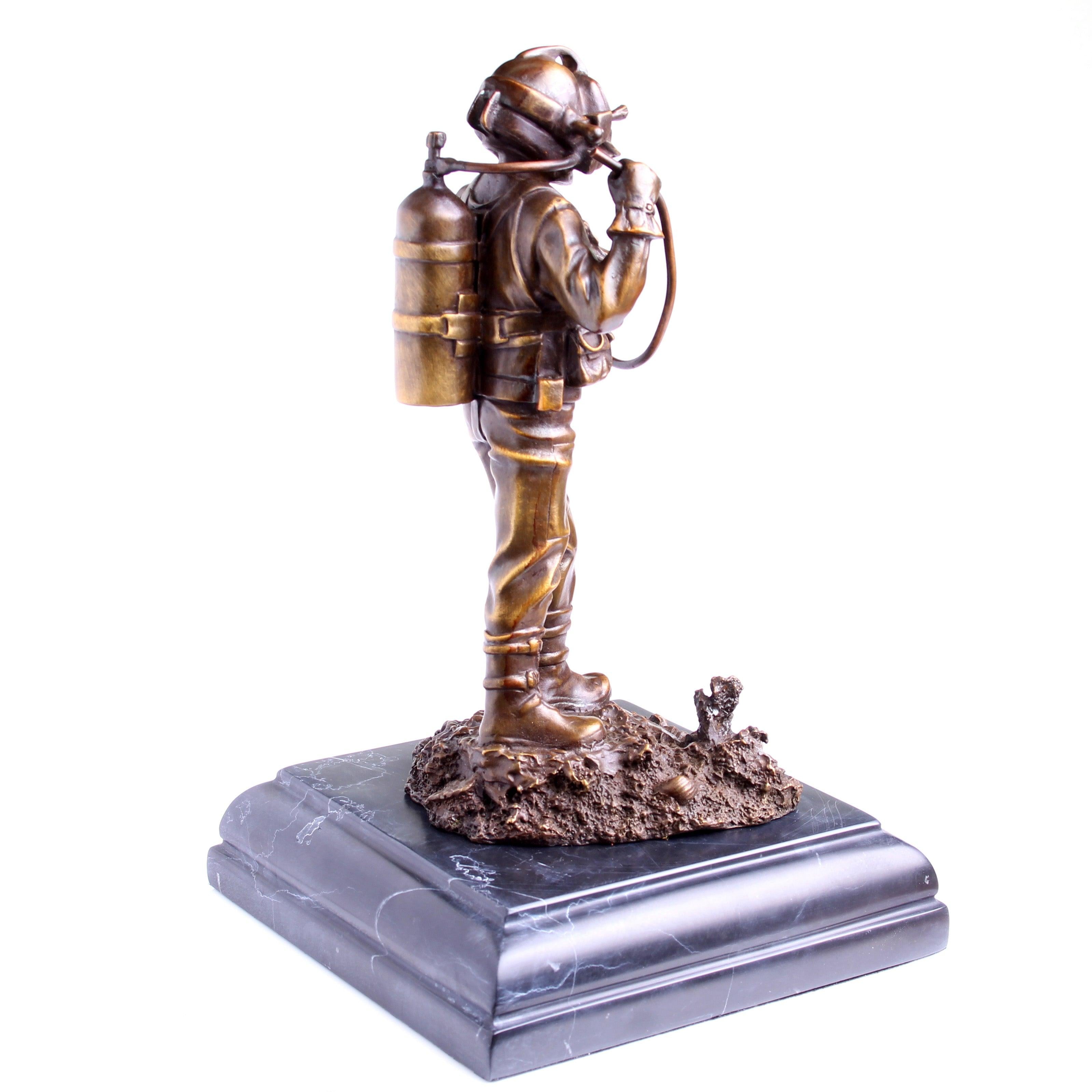 Kirby Morgan® Superlite 17 Diver in Solid Bronze on Granite Base - Divers Gifts